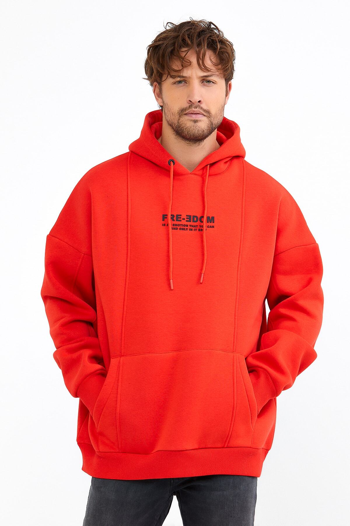 BREEZY Day Of Freedom  Unisex Kırmızı Hoodie