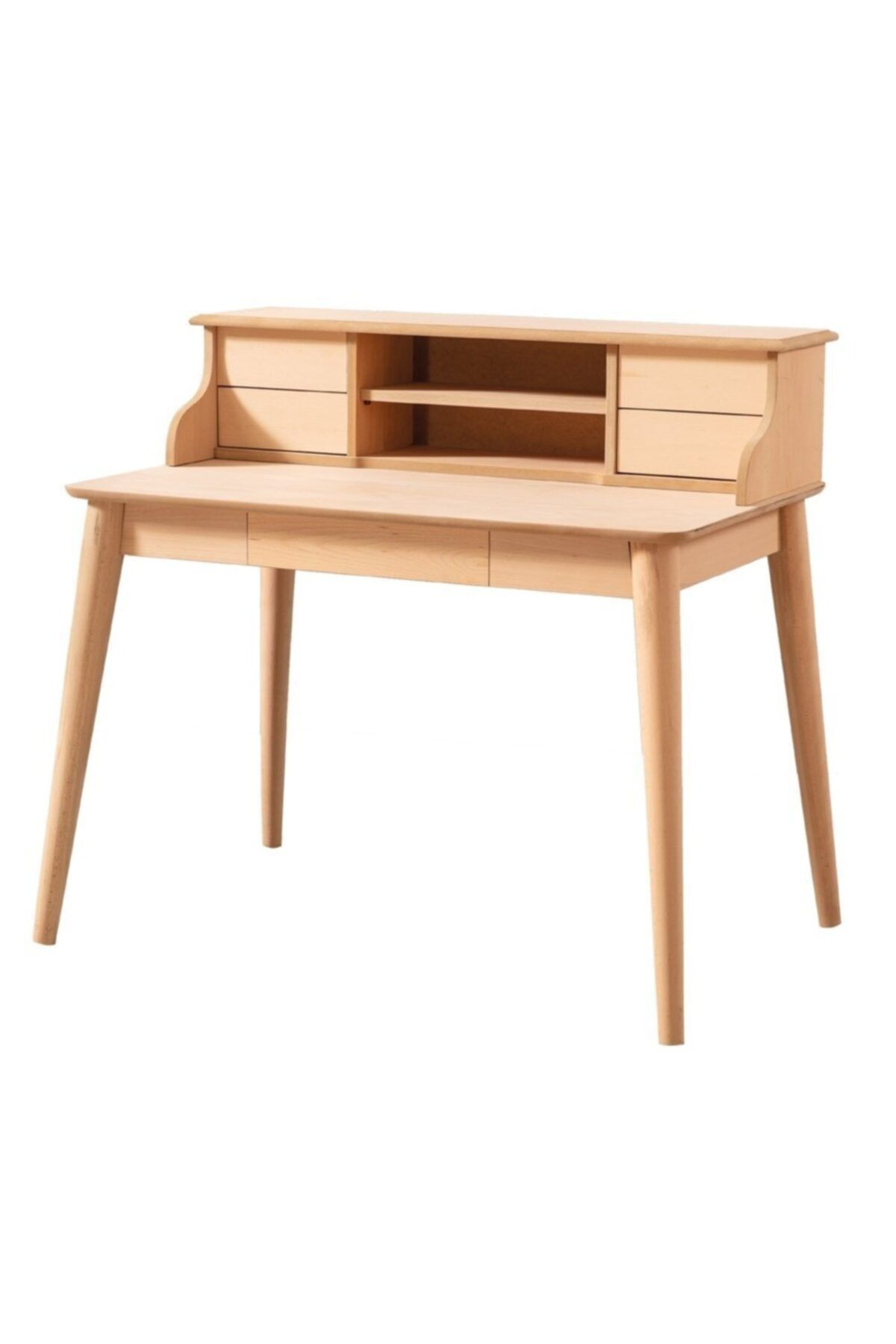 ROYS AHŞAP 5228 Masif Ham Retro Raflı Çalışma Masası