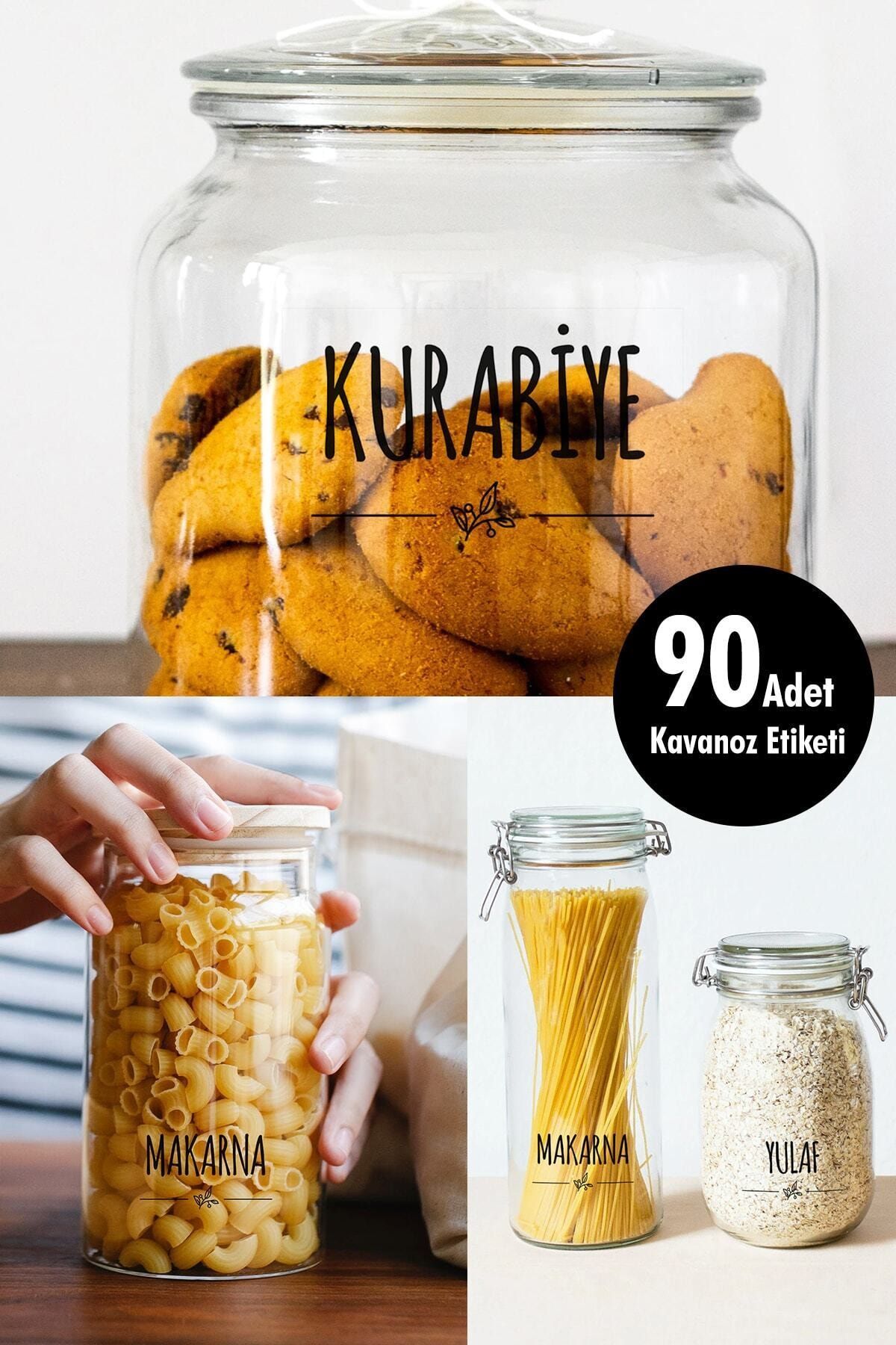 Özer Store 90 Adet Şeffaf Baharatlık, Bakliyat, Kuruyemiş Kavanoz Etiketi Sticker