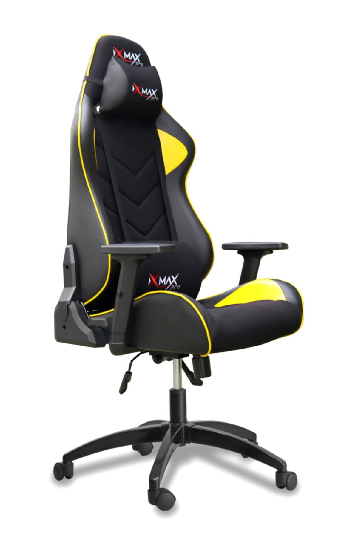 XMAX Karyus Terletmez Kumaş Yatak Olur 3d Kollu Çift Yastıklı Profesyonel Oyuncu Koltuğu Sarı/siyah