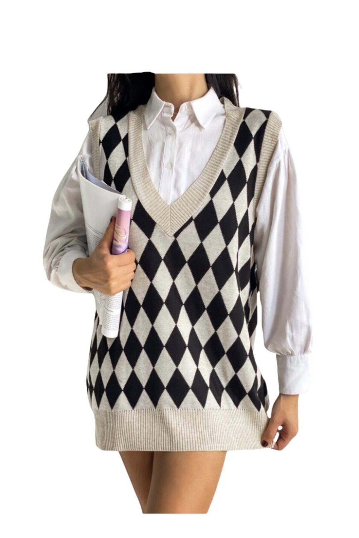 coast moda Baklava Desenli Süveter