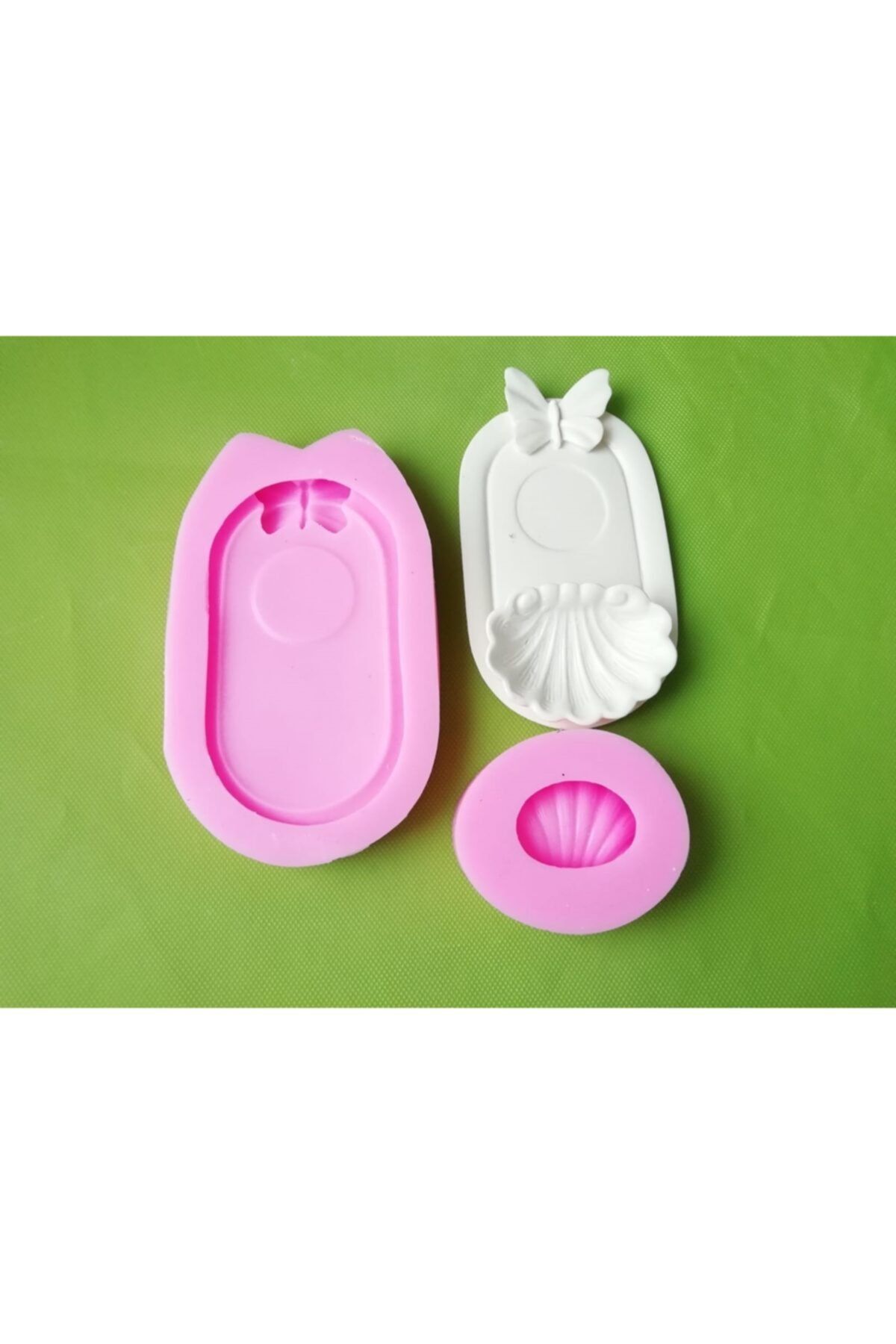 AnkaHobiMarket Kelebekli Sunumluk + Istiridye Silikon Kalıp