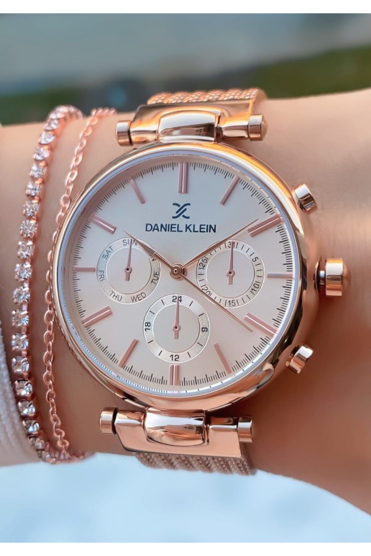 Daniel Klein Rose Gold Çelik Hasır Kordon 2 Yıl Garantili Kadın Kol Saati - Bileklik