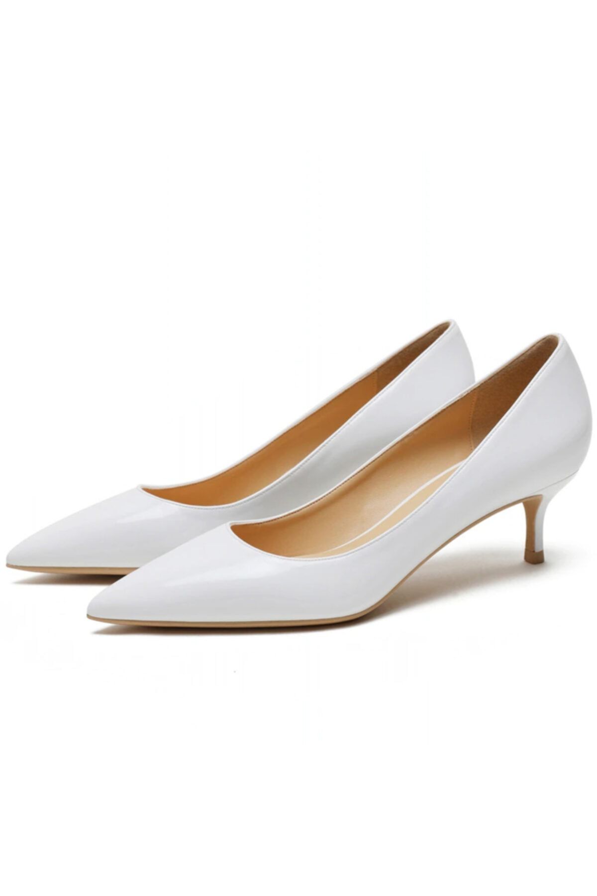 Picky Rose Beyaz Rugan 5cm Topuk Stiletto
