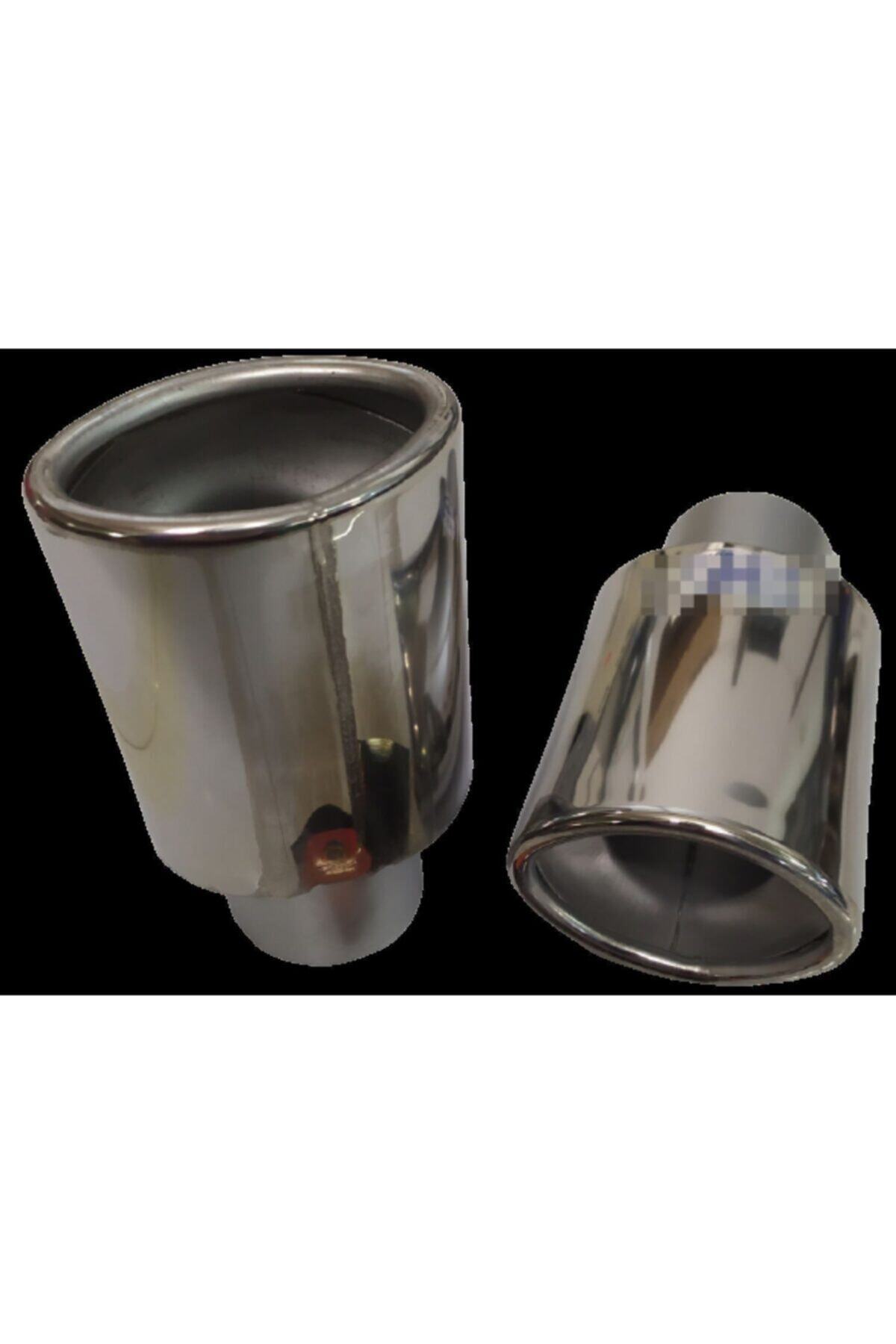 YAVAS OTO Yo440 60x90 Krom Oval Borulu Kısa Egzoz Ucu Paslanmaz