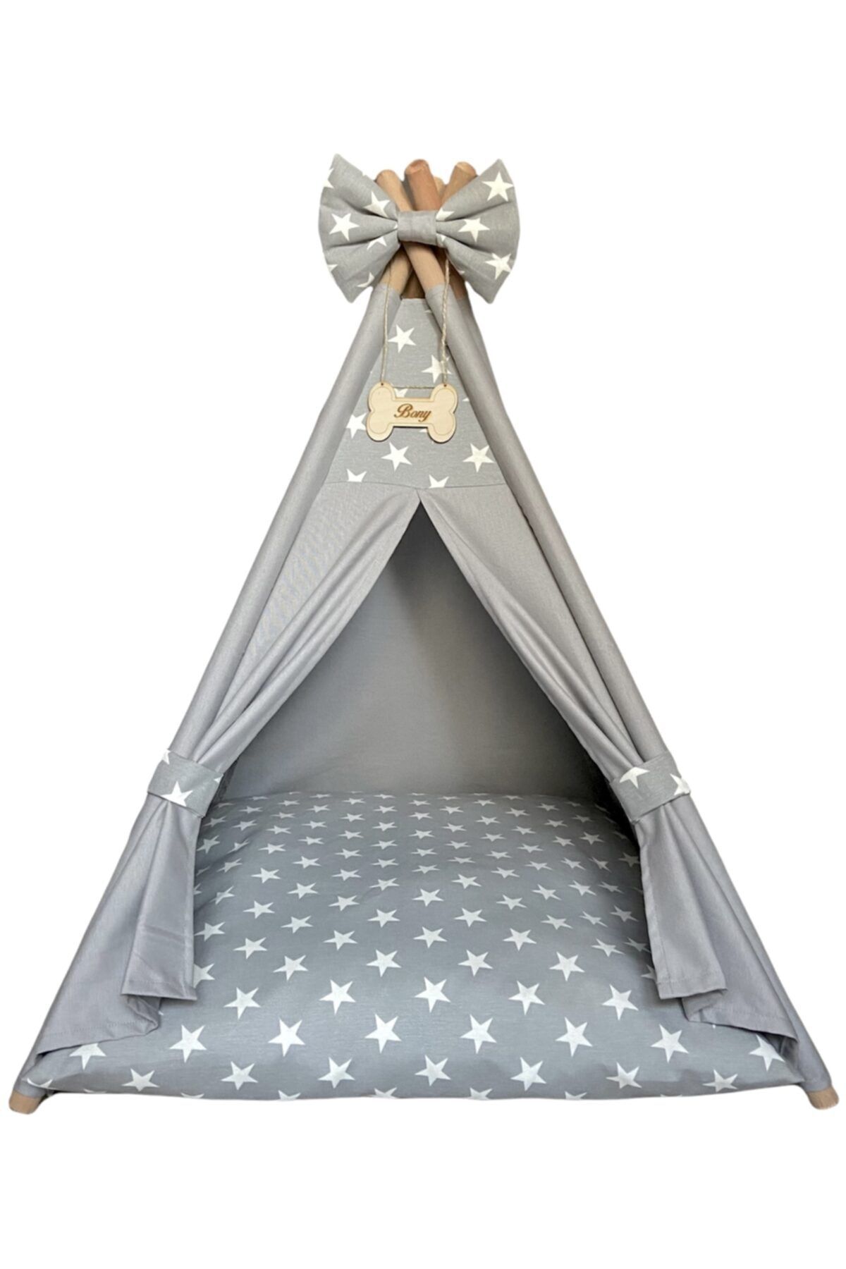 Pet Nest Yıkanabilir Küçük Irk Köpek Çadırı Gri 65-65cm Yataklı