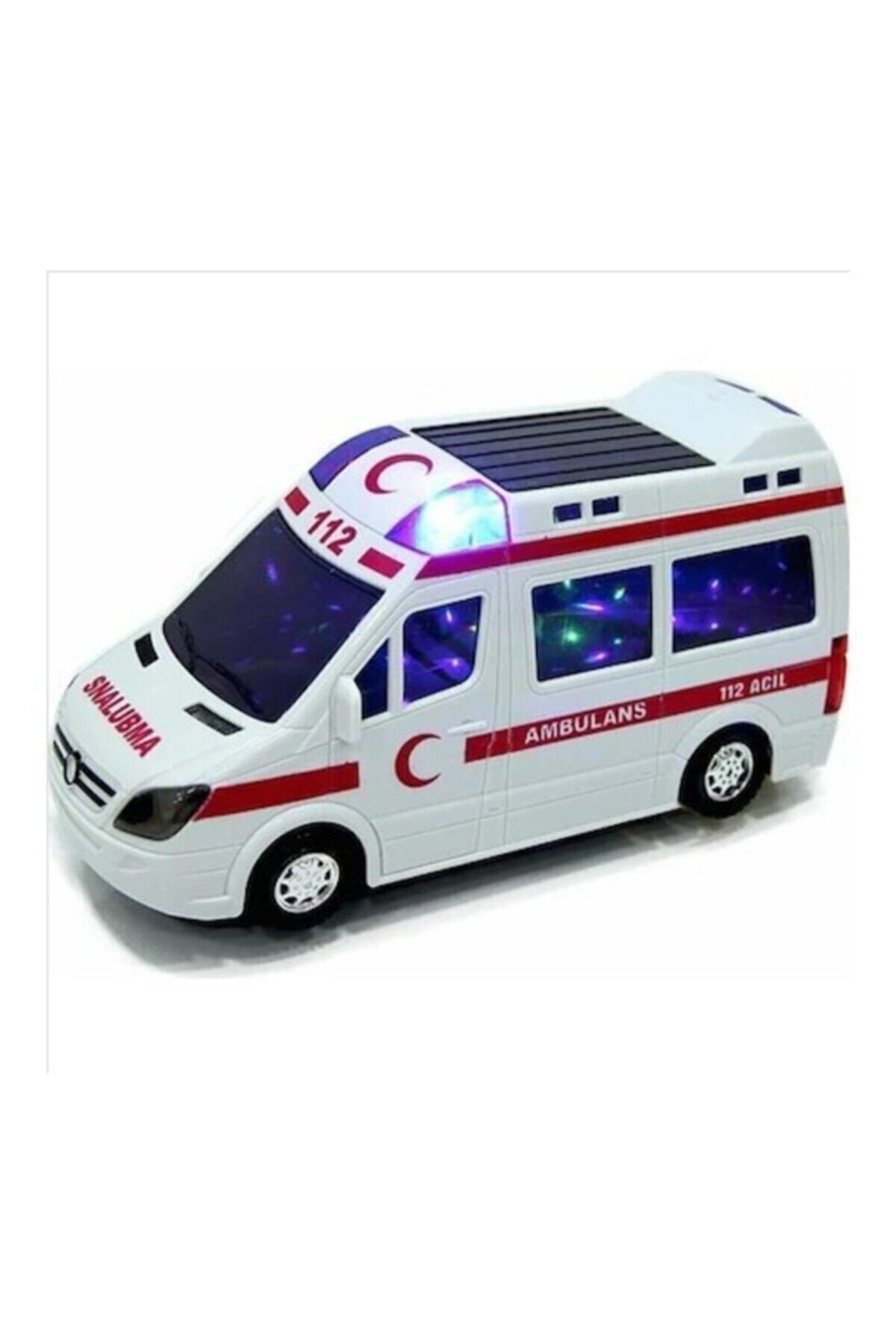 PRESTIJ Pilli 3d Işıklı Ve Sesli Oyuncak Ambulans Arabası