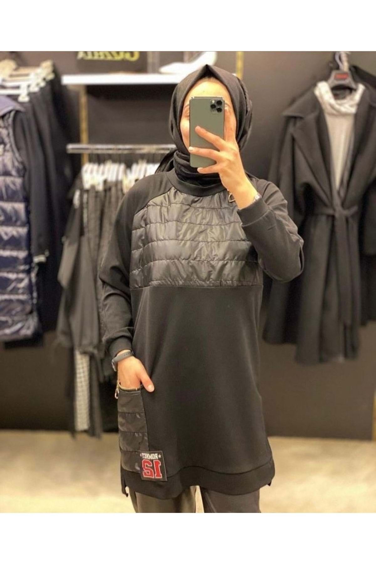 azra fashion Kapitone Detaylı 2376 - Siyah - S