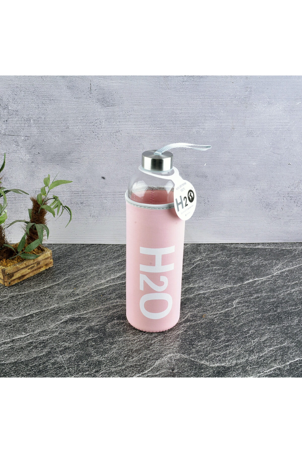 Tohana H20 Pembe Kılıflı Cam Matara 1000ml