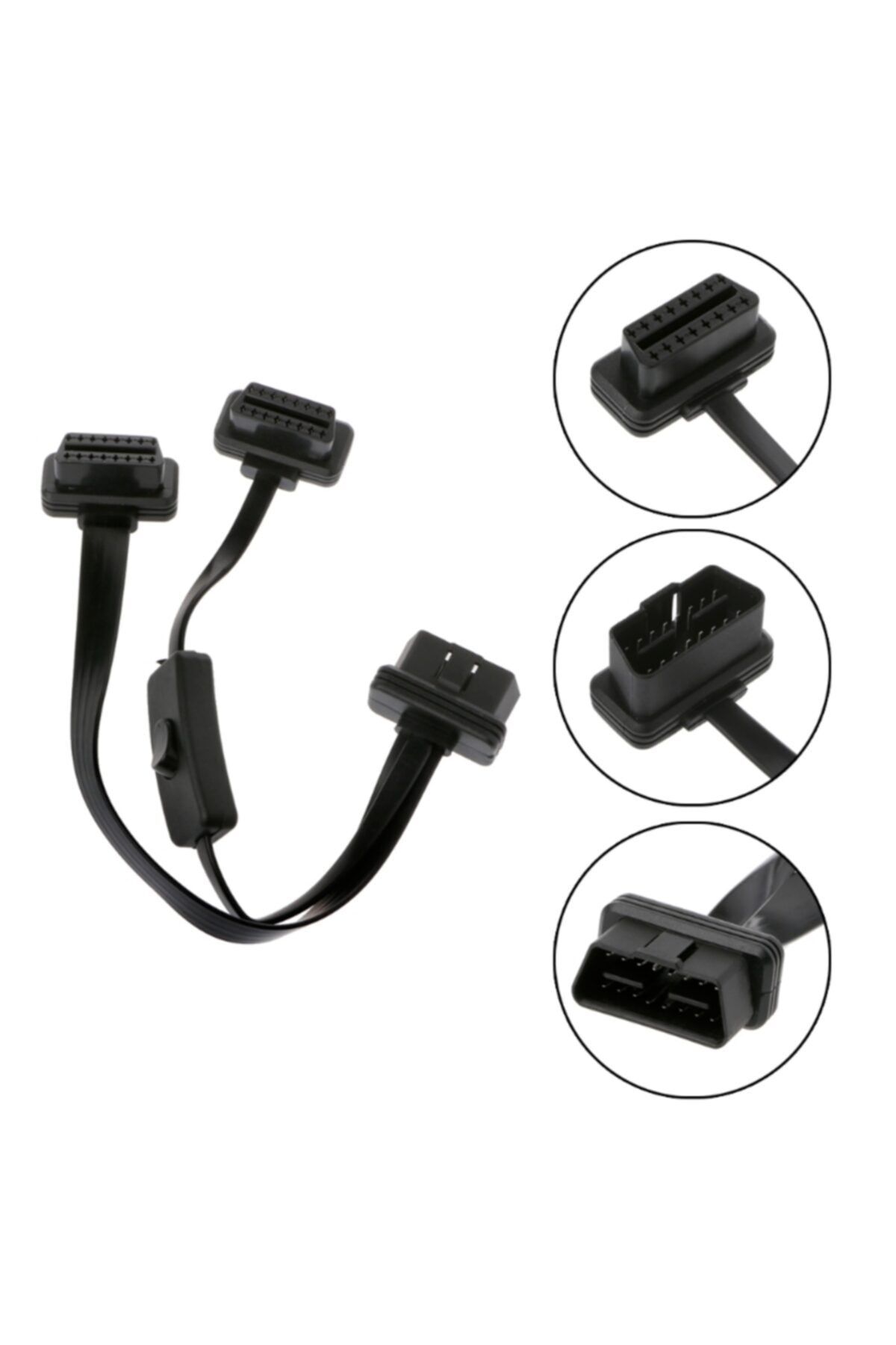 Streak Obd2 Kablo Araç 16 Pin 1 Erkek 2 Dişi Uzatma Güç Adaptörlü