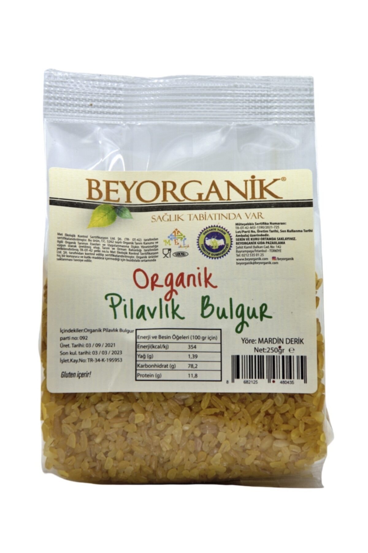 BEYORGANİK Organik Pilavlık Bulgur 250gr