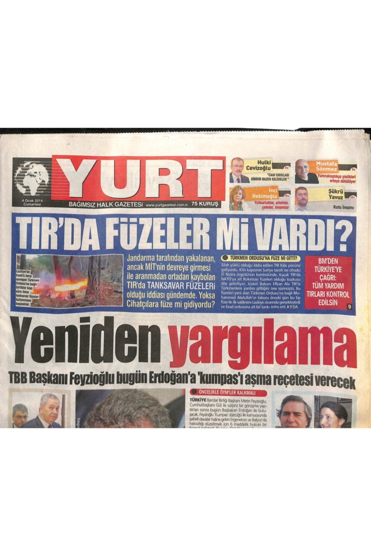 Gökçe Koleksiyon Yurt Gazetesi 4 Ocak 2014 - Ronaldinho'da Fark 1.750 Milyon Avro !