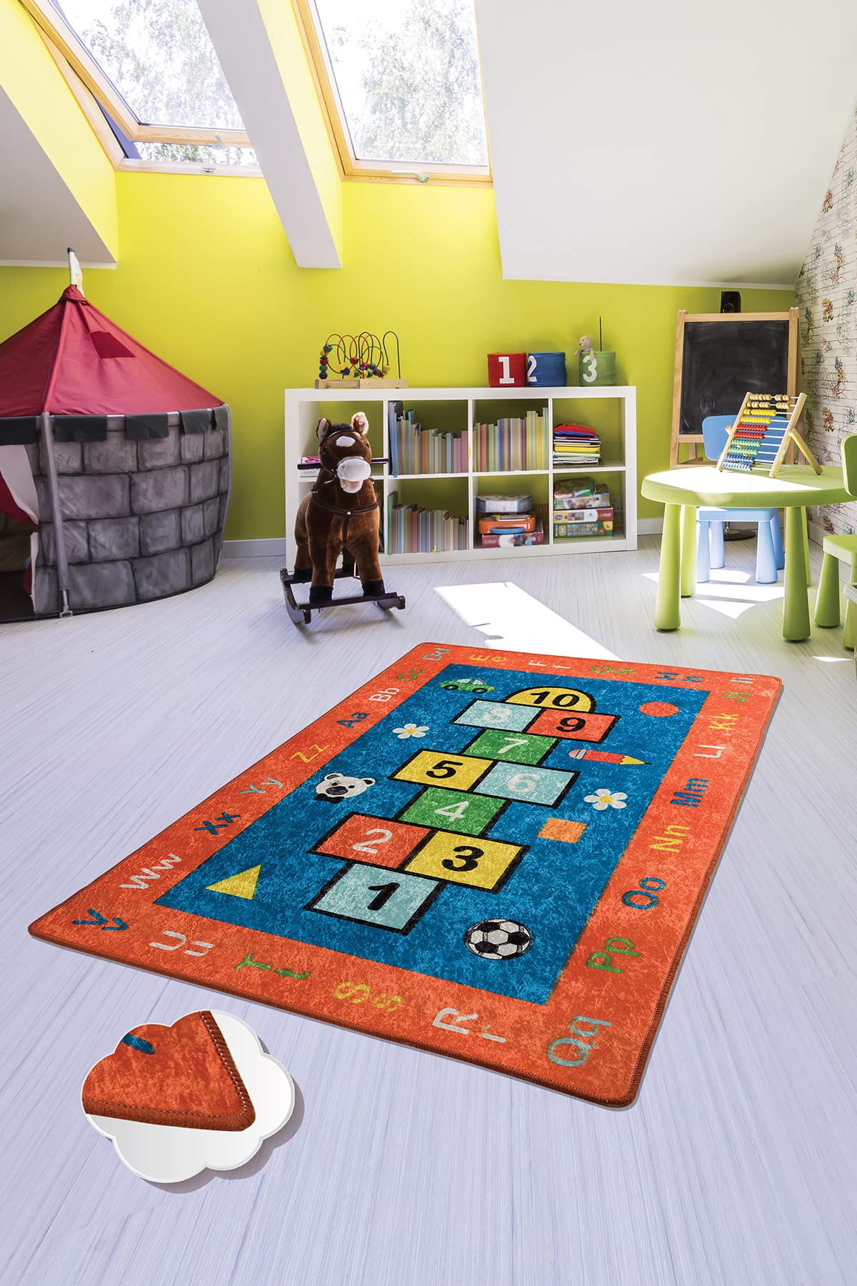 Dolce Tocco Modern Tasarım Dt2605 Bebek Çocuk Kreş Oyun Halısı Leke Tutmayan Yıkanabilir Kaymaz Taban