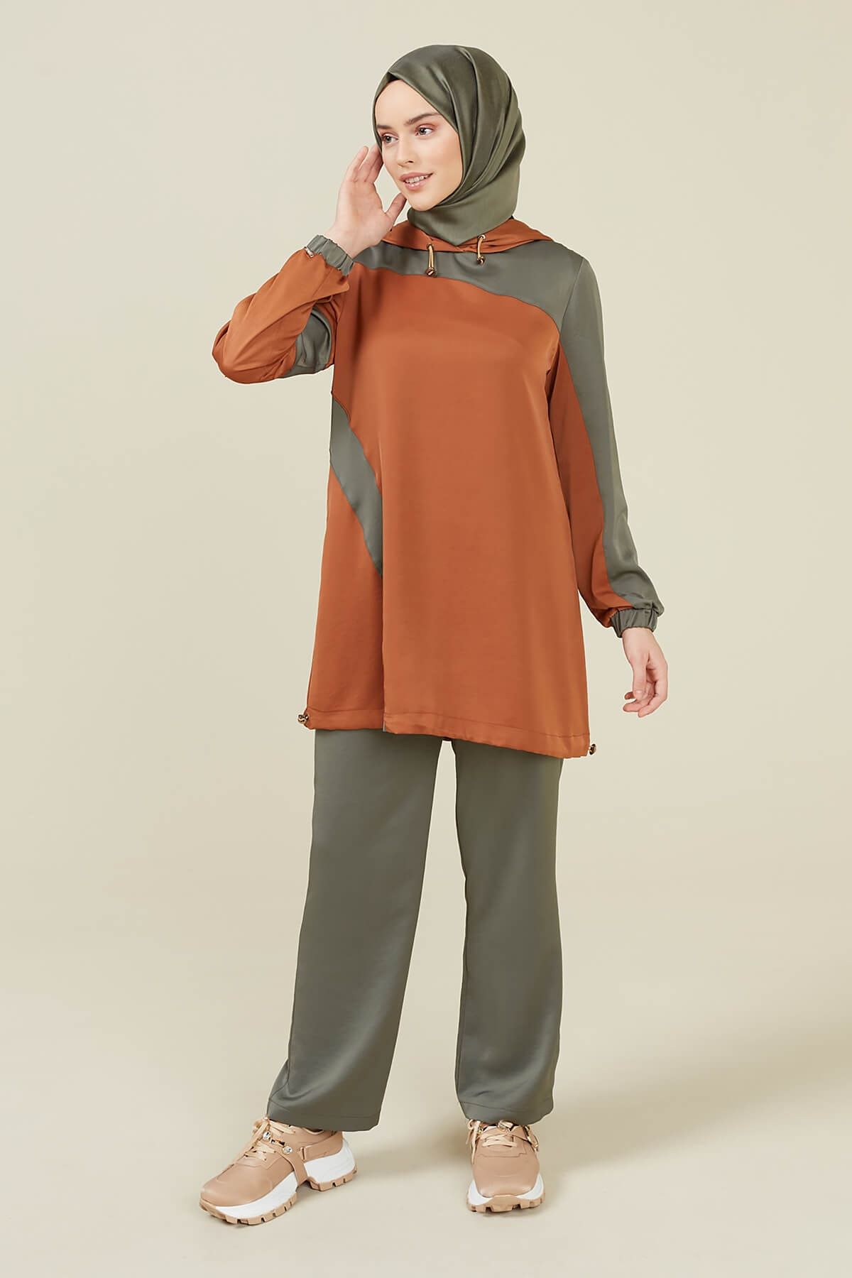 Setrms Haki Beli Lastikli Rahat Kesim Pantolon 2216057
