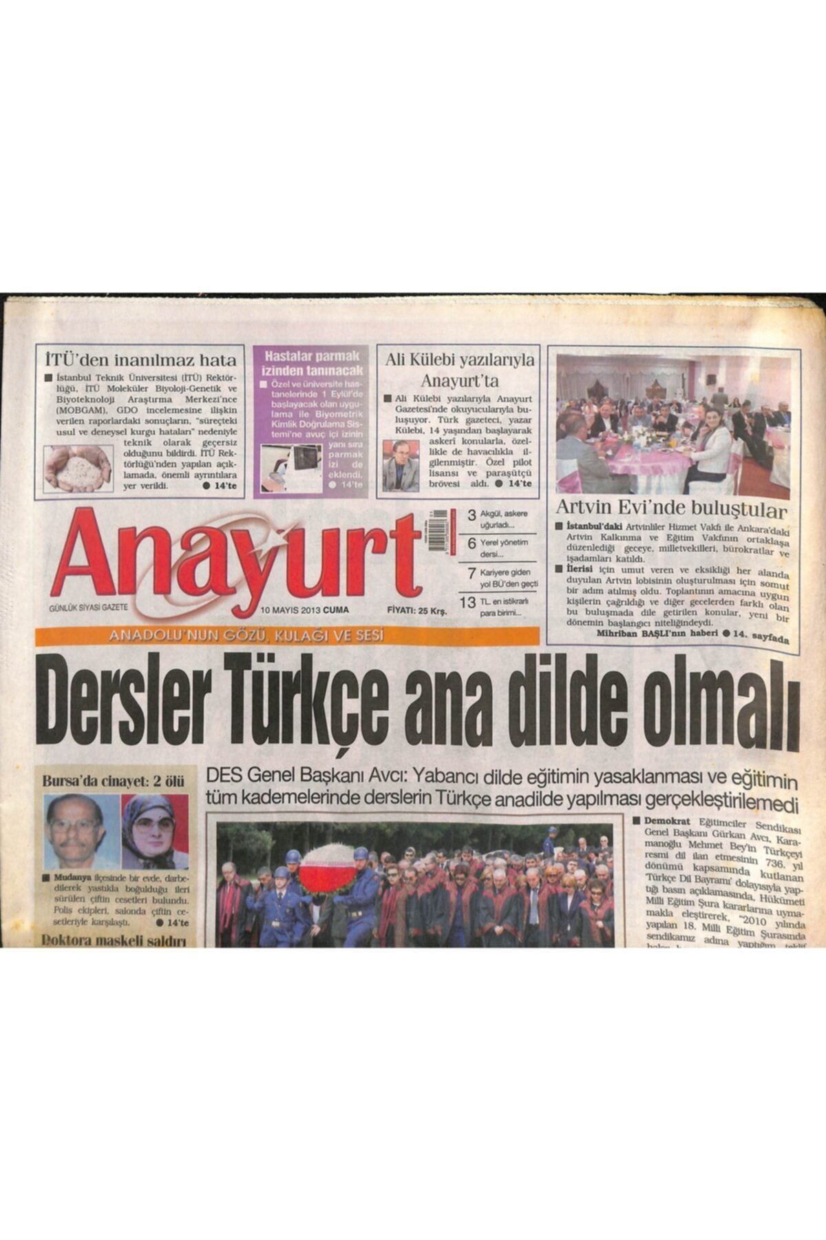 Gökçe Koleksiyon Anayurt Gazetesi 10 Mayıs 2013