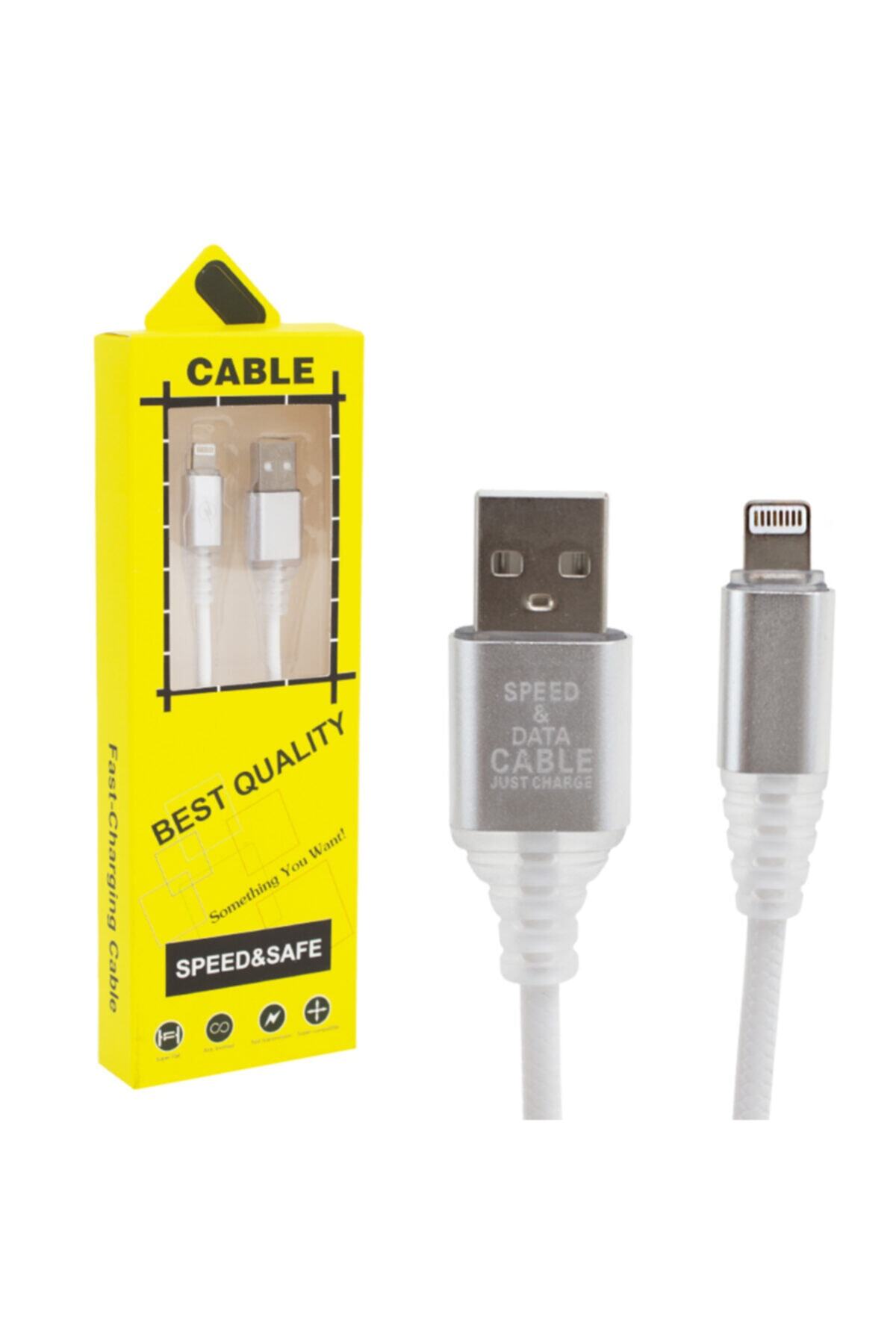 Powermaster Örgülü Rgb Işıklı Iphone Lıghtnıng Usb Data Ve Şarj Kablosu 1 Metre