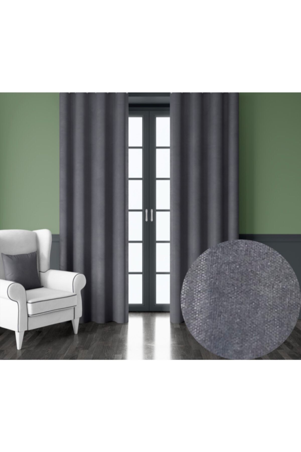 Demor Home Soft Füme Ekstrafor Büzgülü Ada Fon Perde