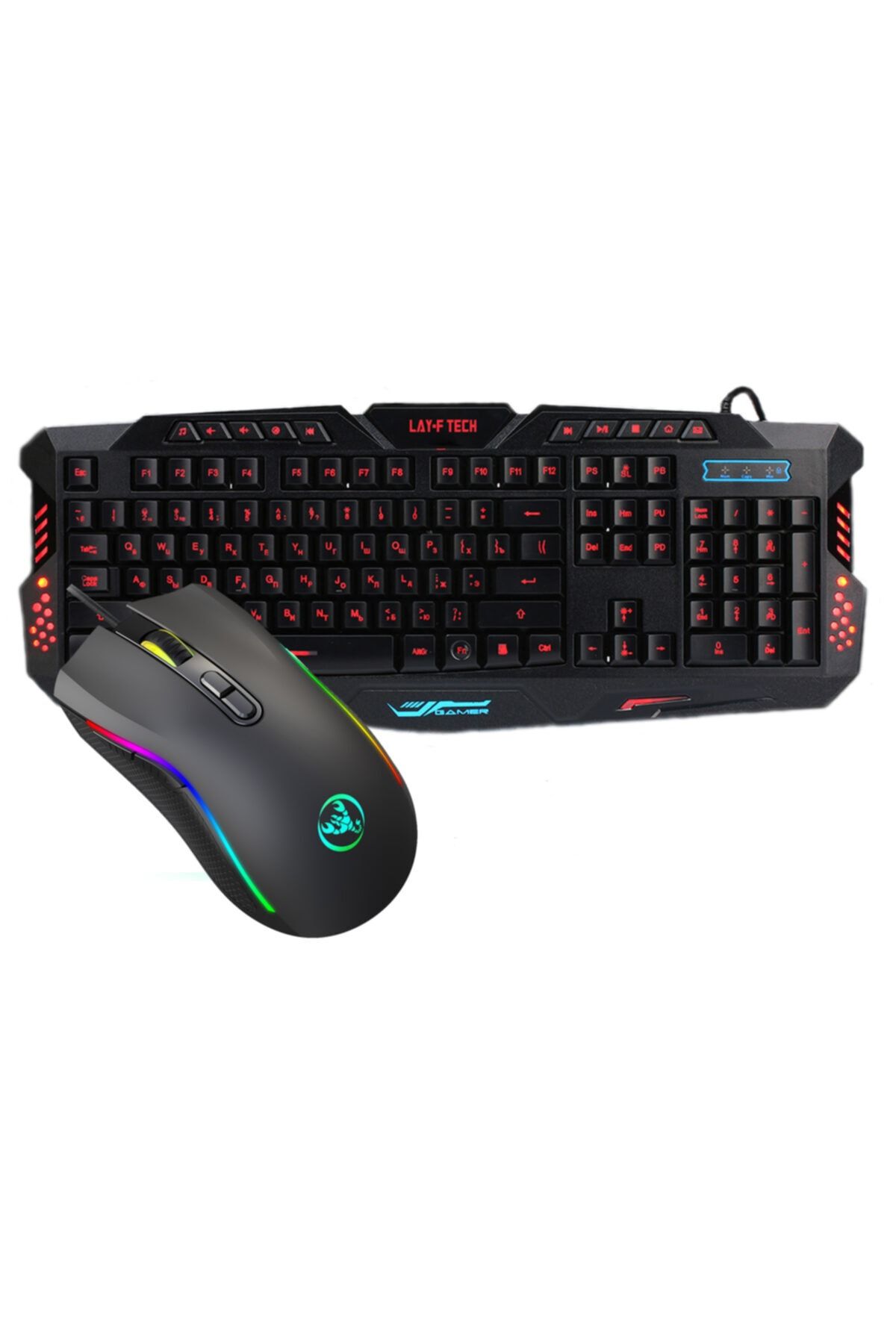 layftech A869-j30 Oyuncu Klavye Mouse Set,rgb Işıklı 7200 Dpı Makrolu Gaming Klavye Mouse Set