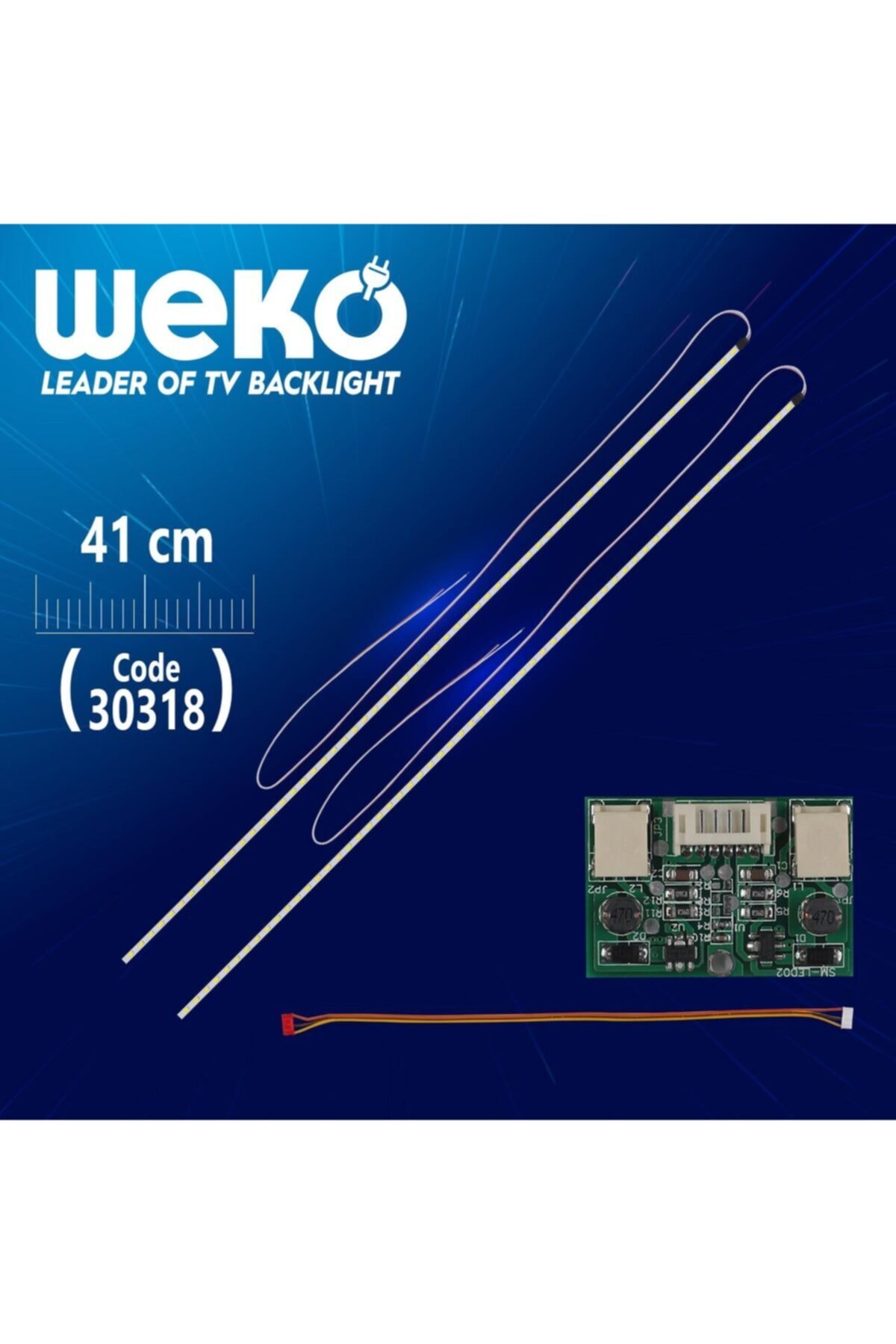 WEKO 19 Universal Monitör E-led 60 Ledli (wıde) (2835) 410mm 12v Çift Led+sürücü+kablo Takım (wk-0141)