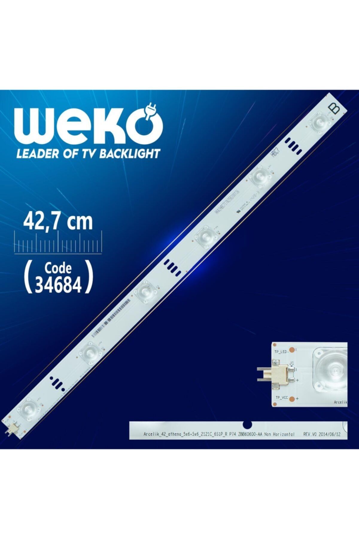 WEKO Arcelik_42_athena_5x6+5x6_2121c_6s1p_r P74 Zbb60600-aa Non Horizontal Rev.v0 42,7 Cm 6 Ledli (wk-20)