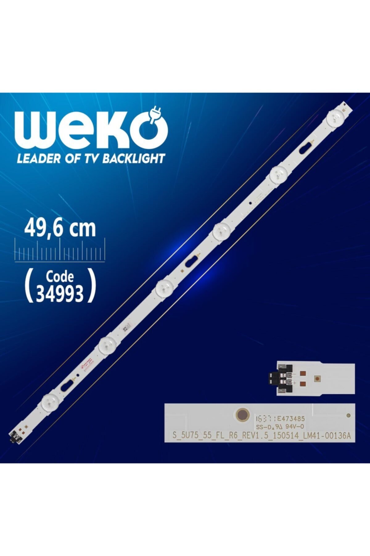 WEKO V5du-550dcb-r1 - S_5u75_55_fl_r6_rev1.5_150514-lm41-00136a - (rıght) - 49.6 Cm 6 Ledli - (wk-446)