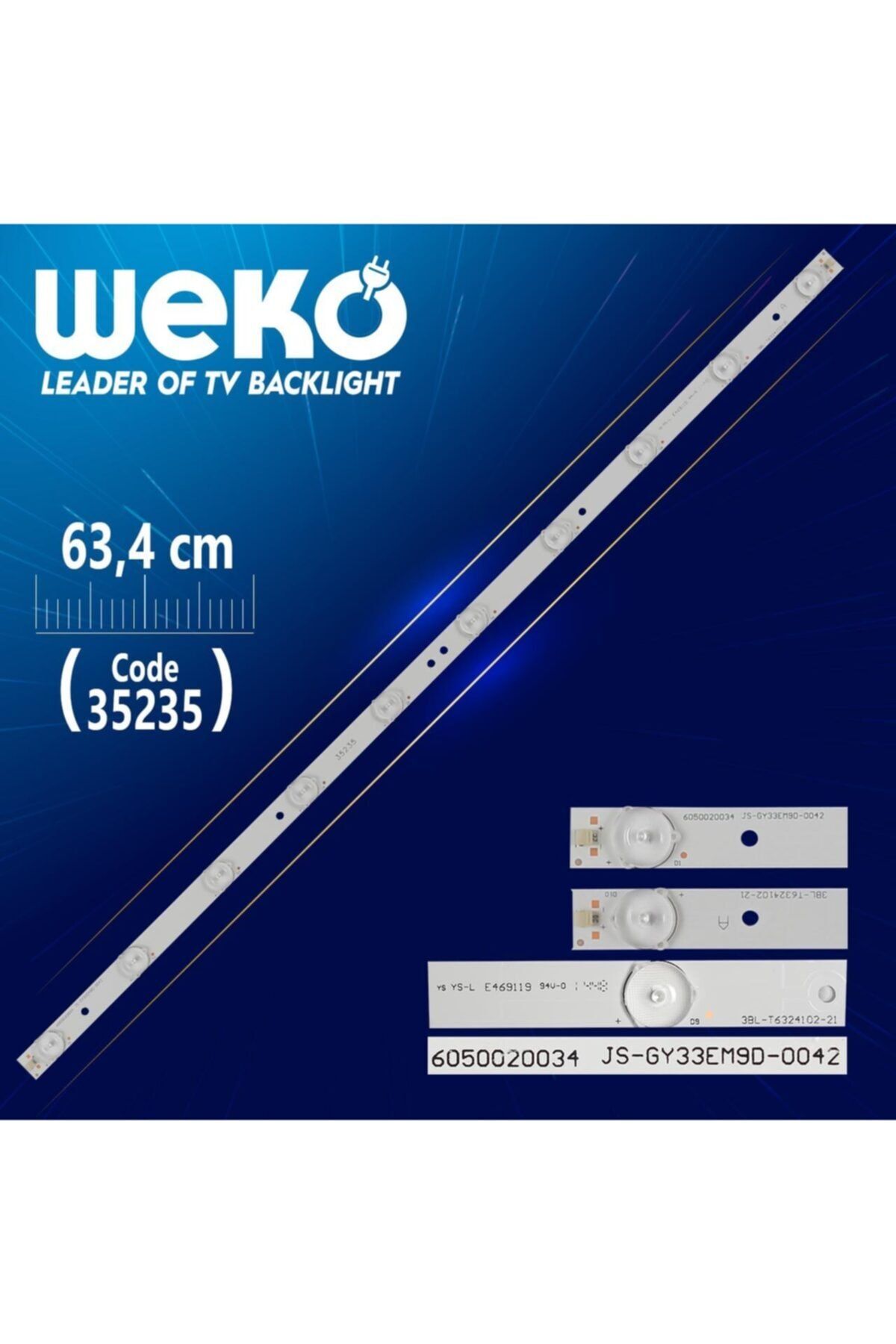 WEKO 3bl-t6324102-21 A 605020034 Js-gy33em9d-0042 63.2 Cm 10 Ledli - (wk-256)