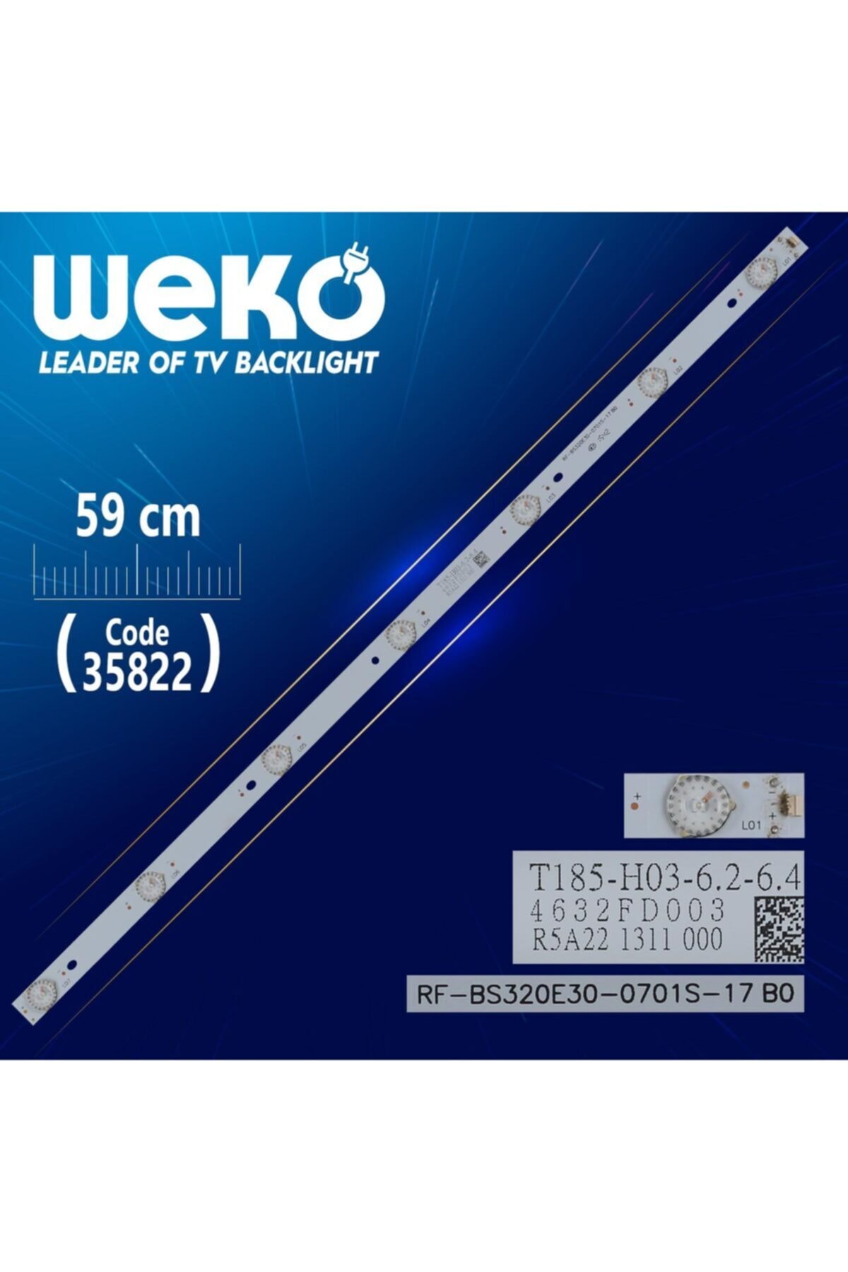WEKO Rf-bs320e30-0701s-17b0 - T185-h03-6.2-6.4 - 59 Cm 7 Ledli - (wk-1285) 6 Volt