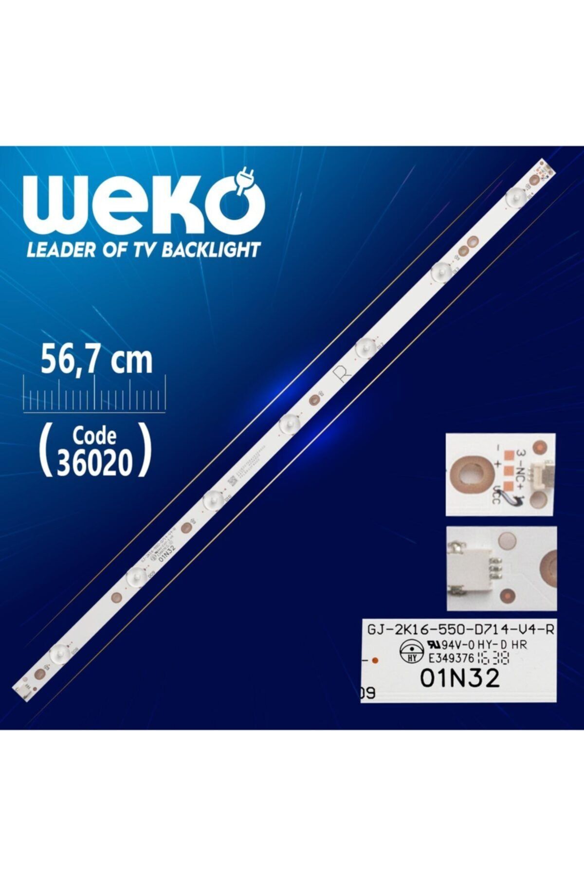 WEKO Gj-2k16-550-d714-v4-r - 01n32 - 7 Ledli 56.7 Cm