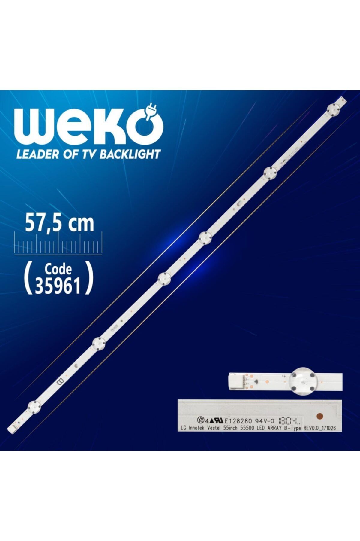 WEKO Lg Innotek Vestel 55ınch 55500 Led Array B-type Rev0.0_171026 6 Ledli 57.5 Cm