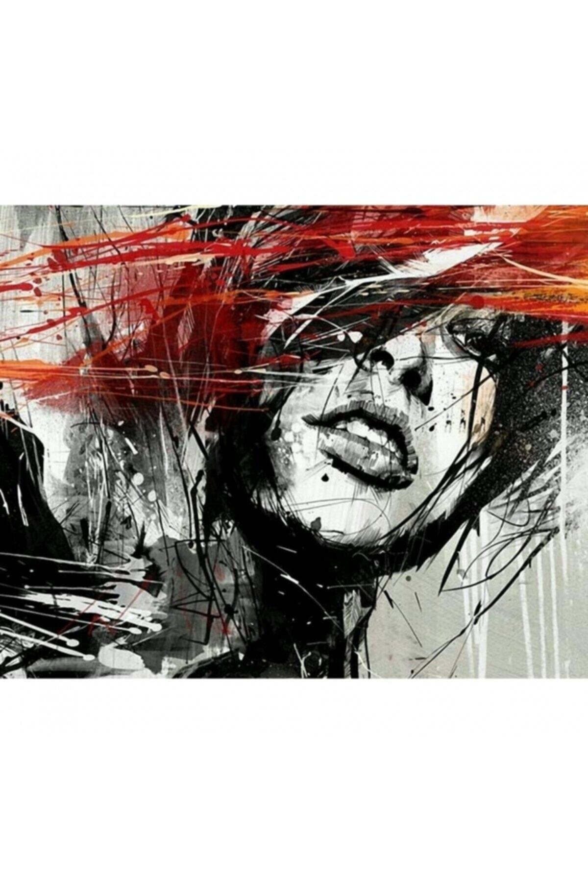 Fupe Shop Kadının Çizgileri Sayılarla Boyama Seti Kasnaklı 90 X 110 Cm