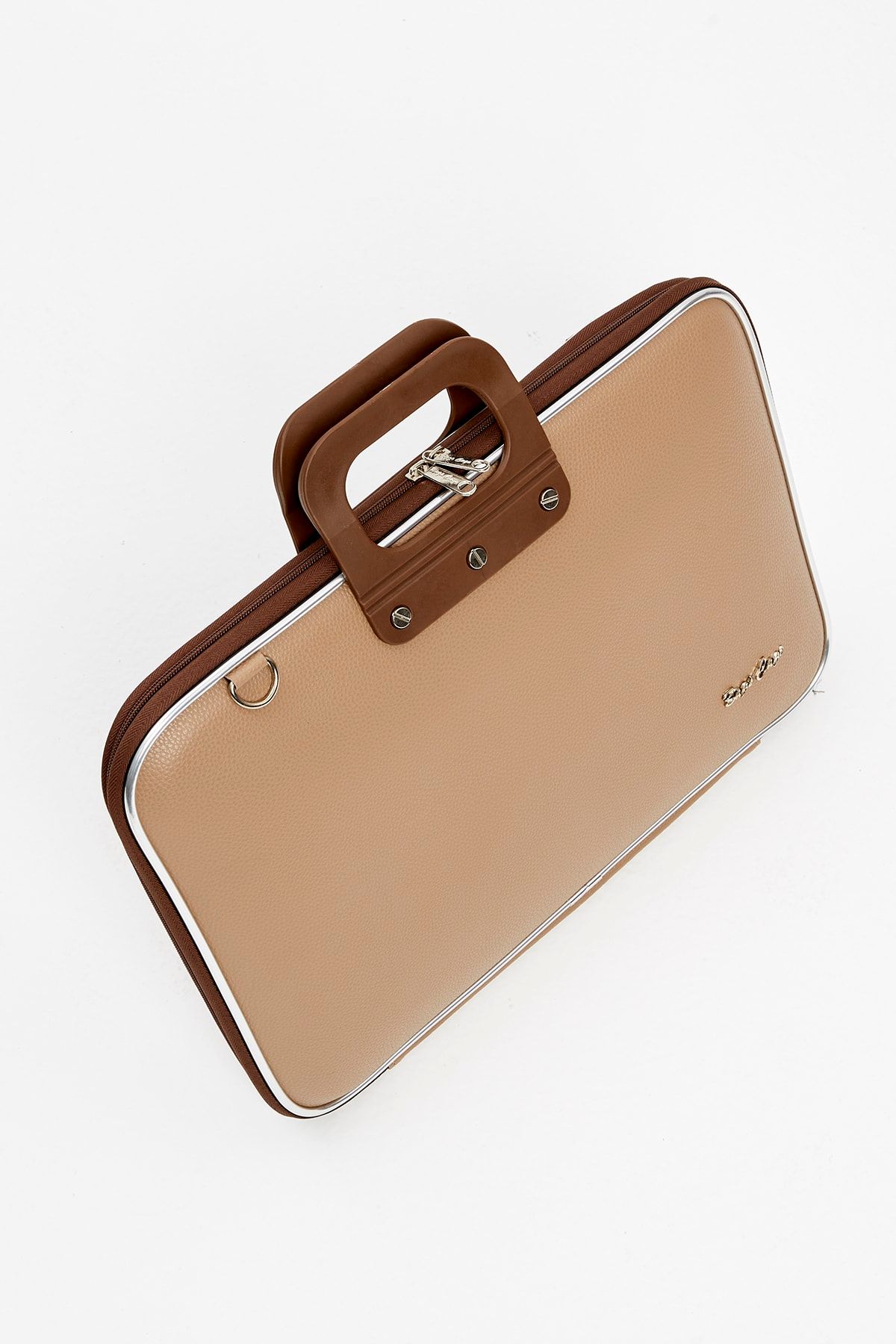 BagsCage - Düz Sütlü Kahve/kahve 15,6'' Omuz Çantası