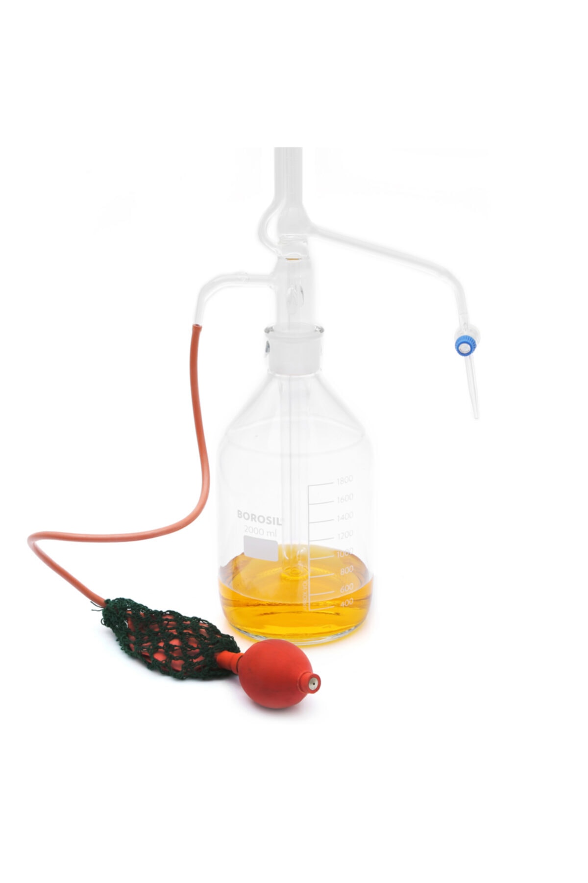 Borosil Otomatik Büret 50 ml 0.10 ml Taksimat Cam Musluk Class A 1 Set Paket