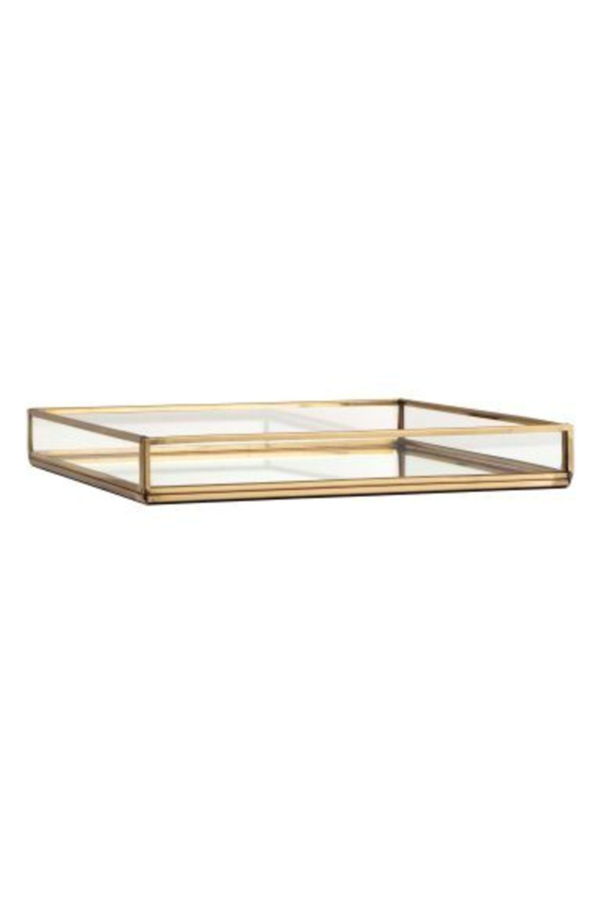 HM Home Cam Kenarlı Metal Tepsi