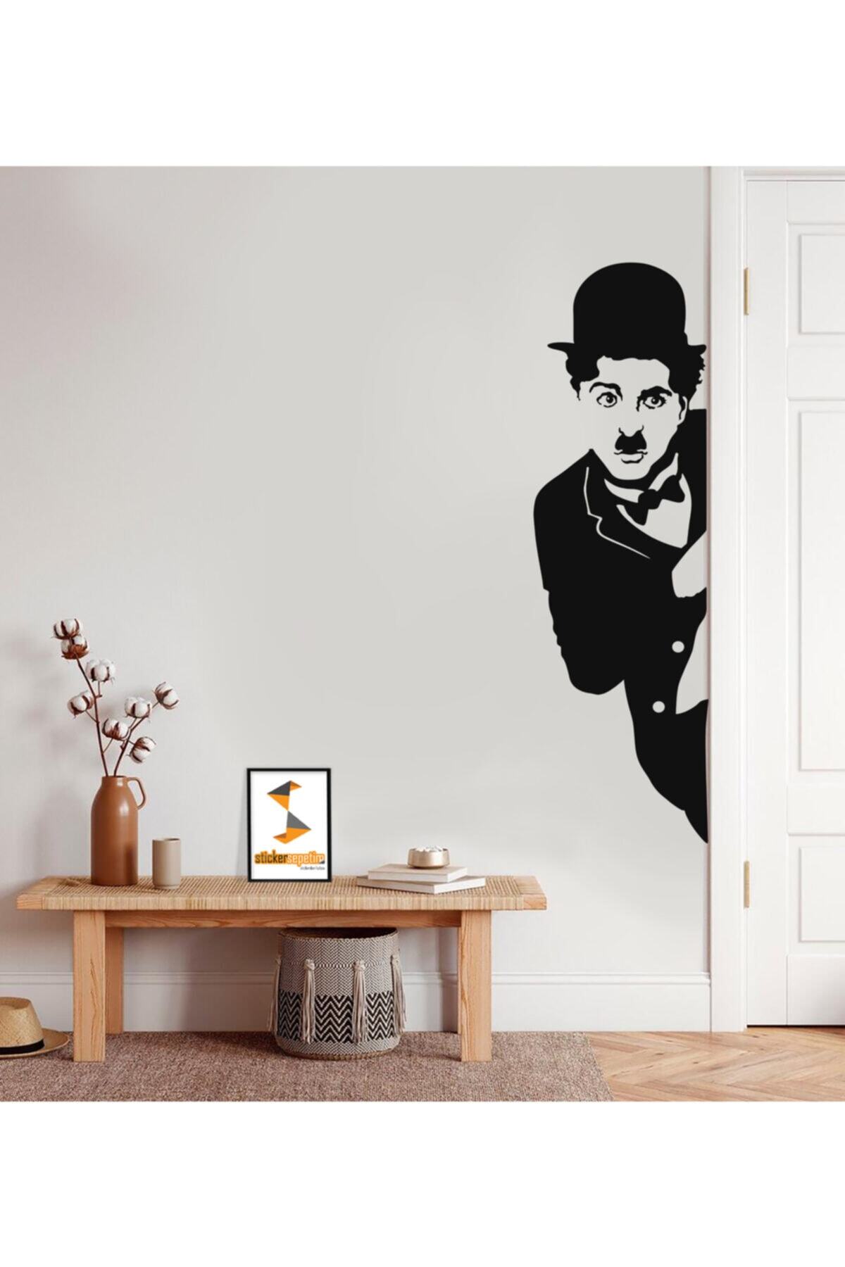 Sticker Sepetim Charlie Chapline Dekoratif Duvar Sticker - Duvar Dekoru