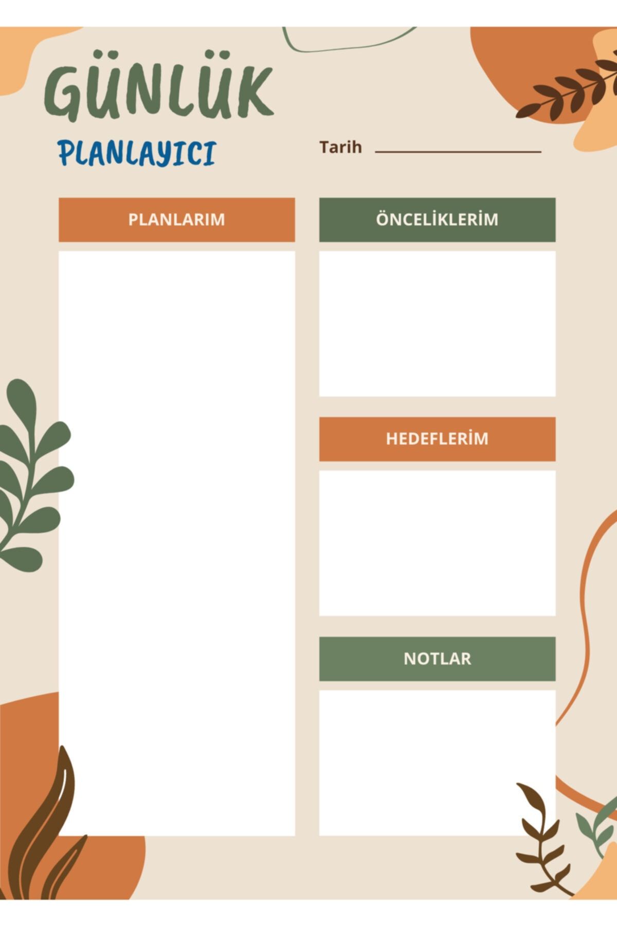 Atölye Semperra Kahverengi Tonları Temalı Günlük Planlayıcı A5 - 50 Sayfa