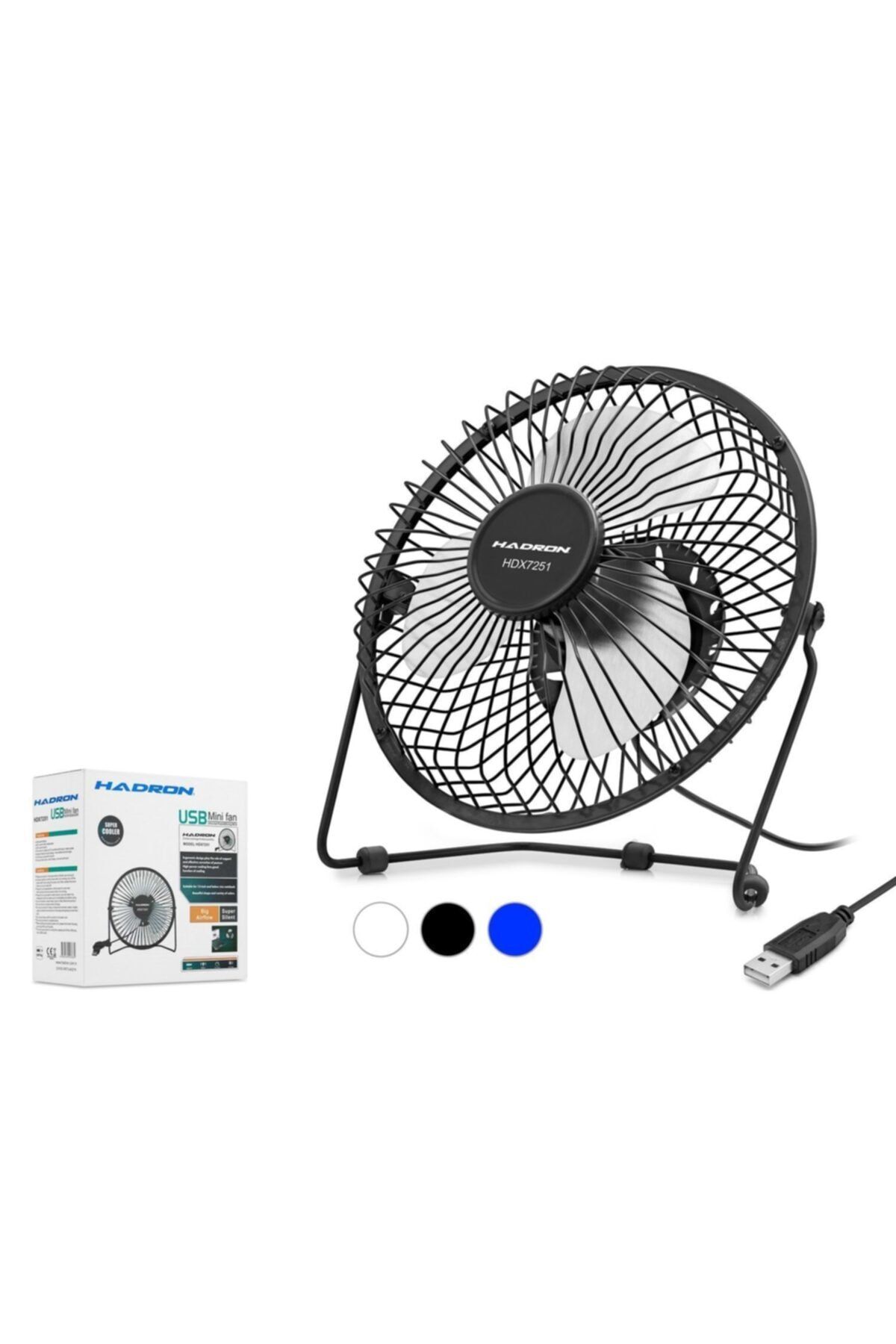 HADRON Hdx7251 Usb Büyük Metal Fan 18*18cm Soğutucu Vantilatör