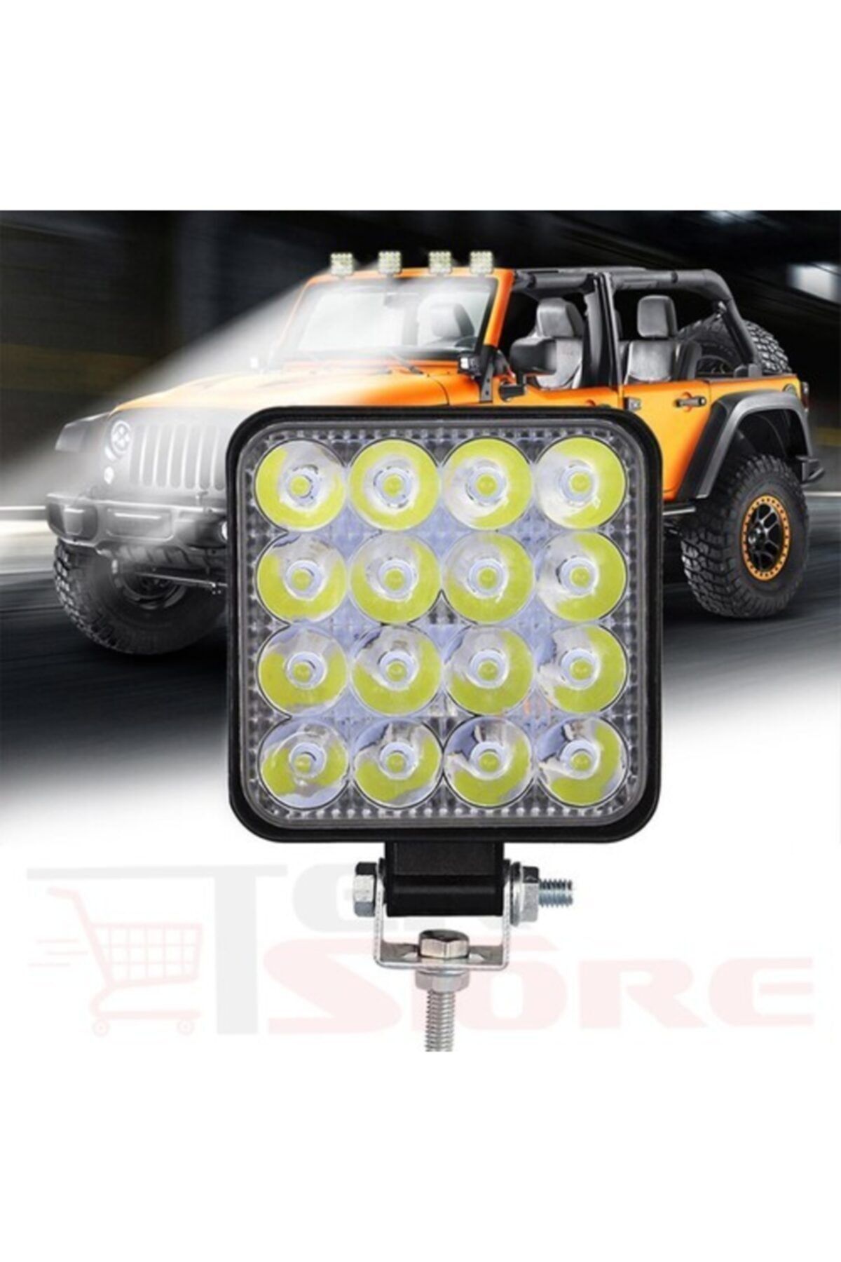 TMT 2 Adet 12v-24v ,garantili 48w Off-road Sis Far Iş Makinesi Kamyon 16led Çalışma Lambası