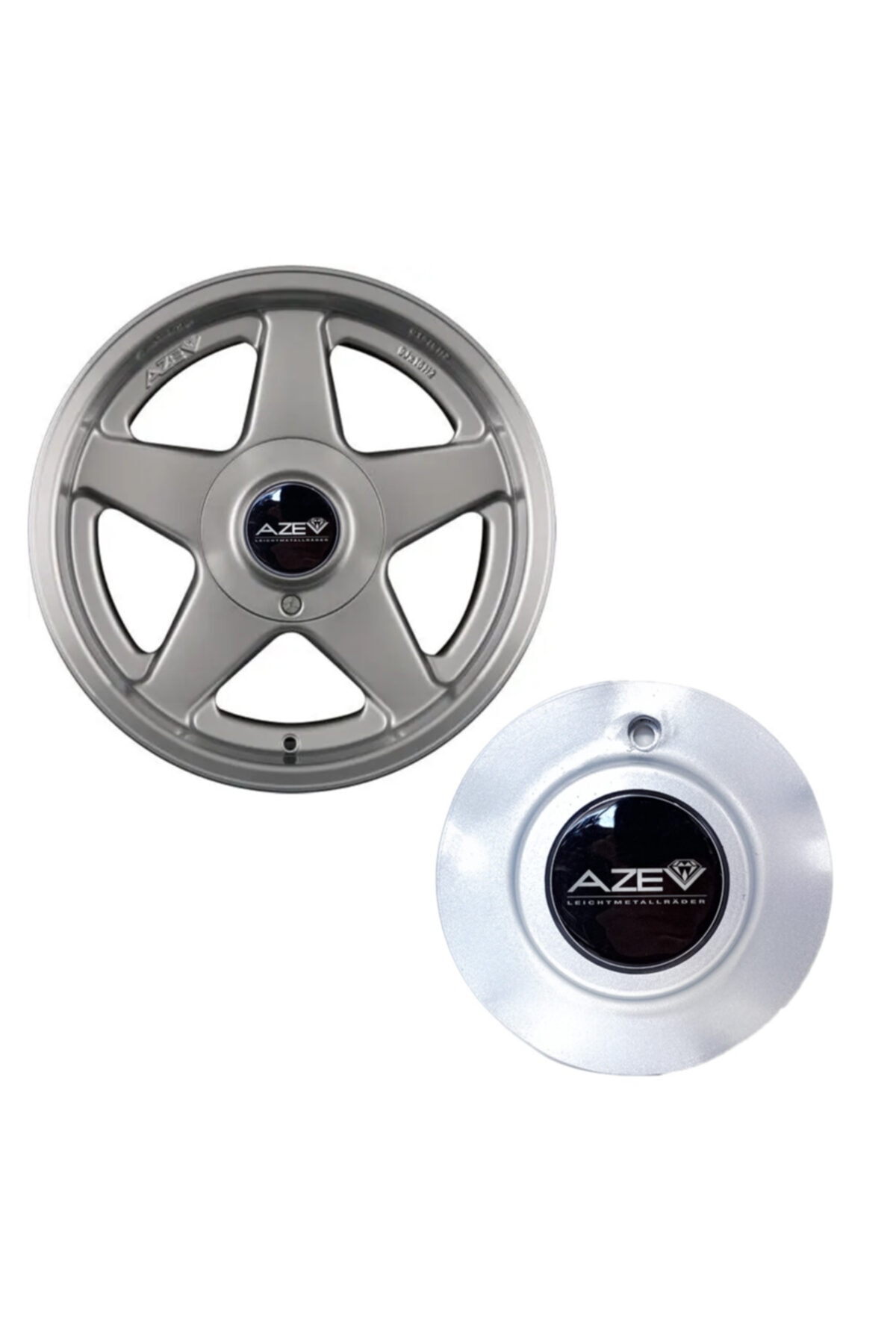 Oto Aksesuarcım Azev 15-16 Inç Metal Jant Göbeği Kapağı Gri Siyah 15.5cm