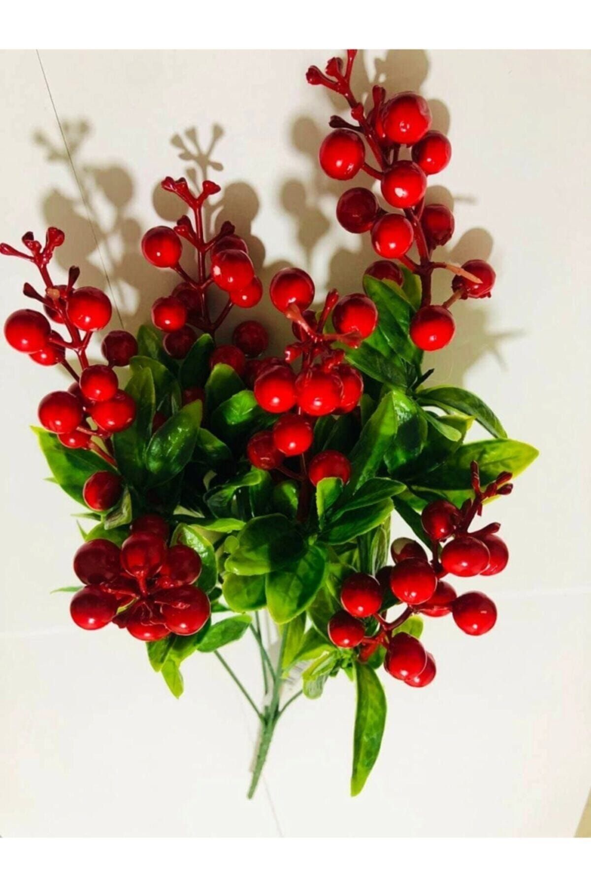 Adil Baba Dekoratif Yapay Yılbaşı Çiçeği Berry 37cm 1 Adet