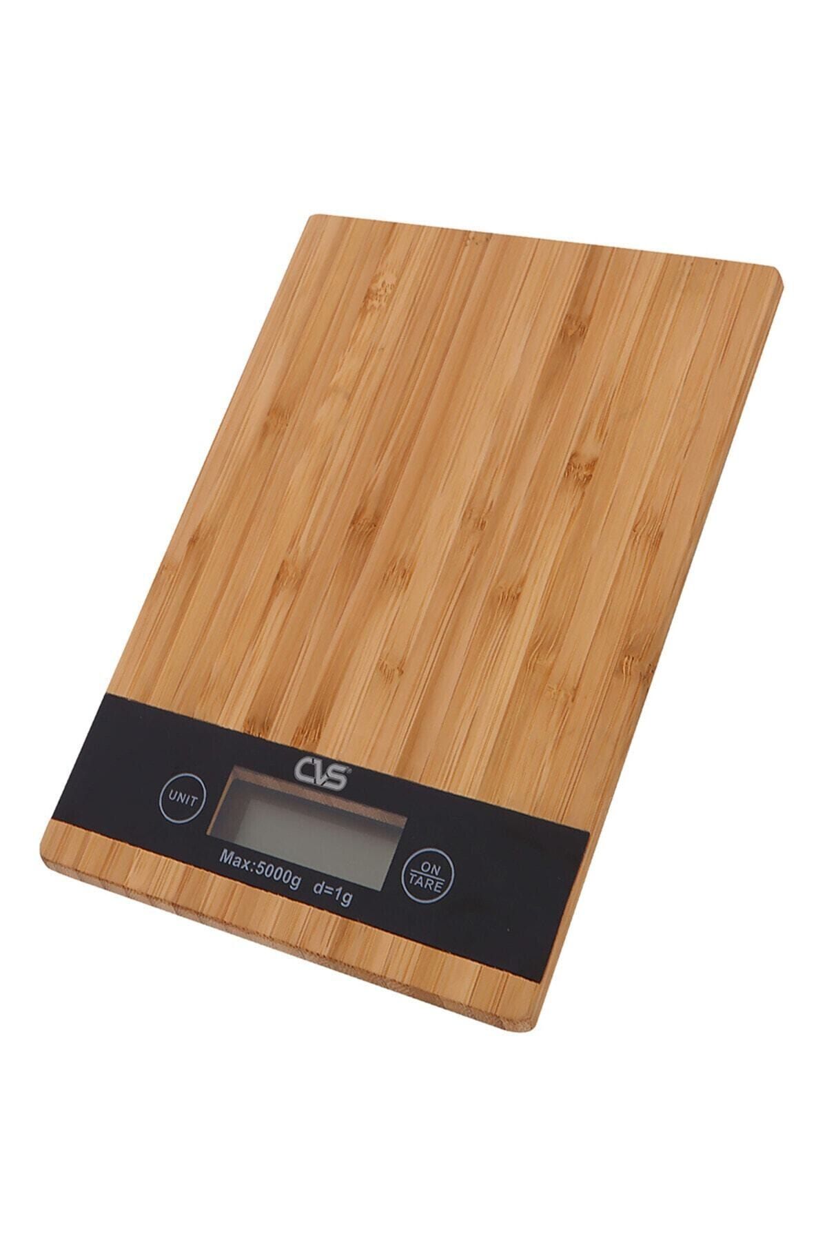 CVS Lüks Dijital Ekranlı Elektronik 1 Gr-5 kg Ahşap Bambu Hassas Mutfak Terazisi - Tartısı
