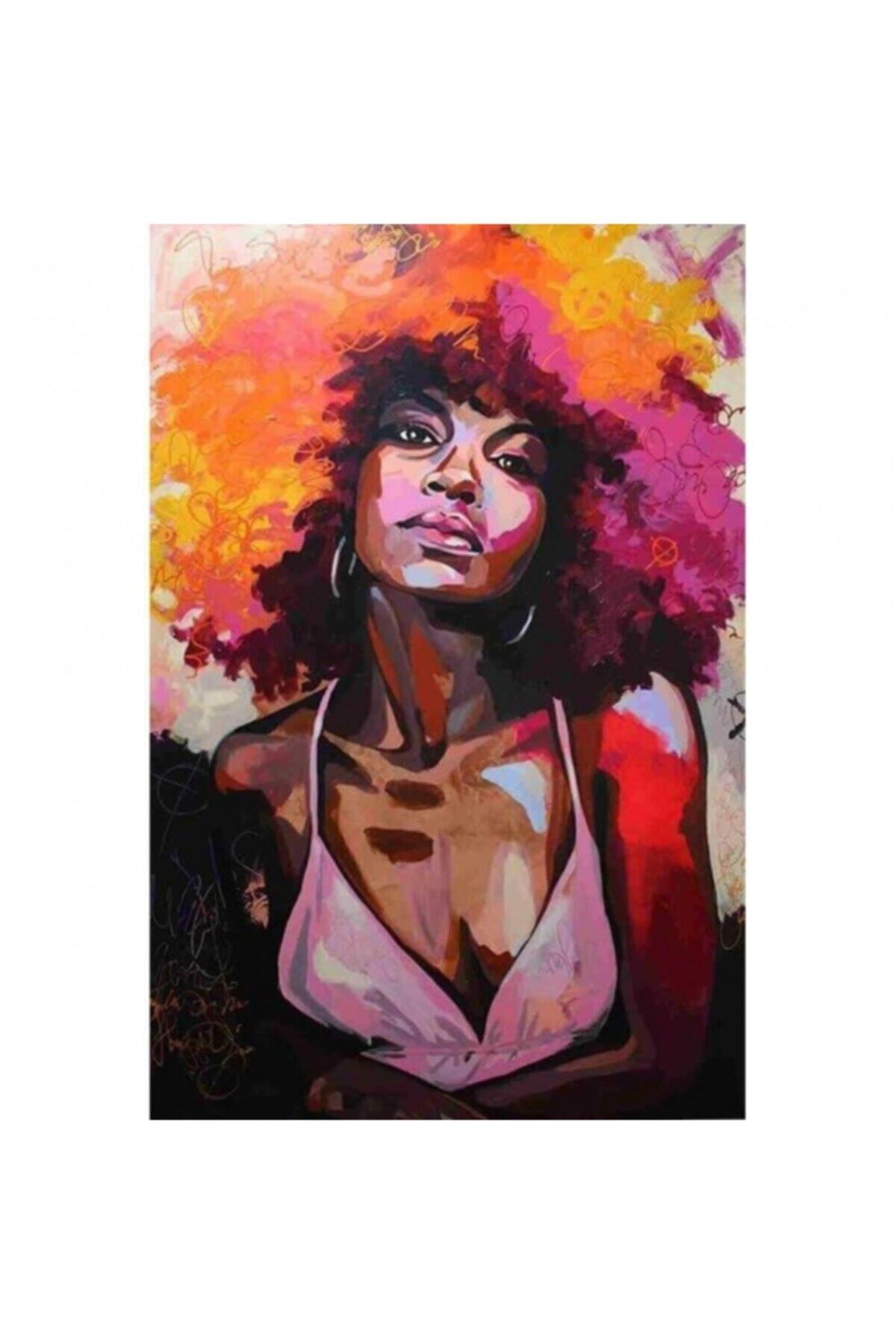 Fupe Shop Afrikalı Güzel Sayılarla Boyama Seti Kasnaklı 70 X 90 Cm