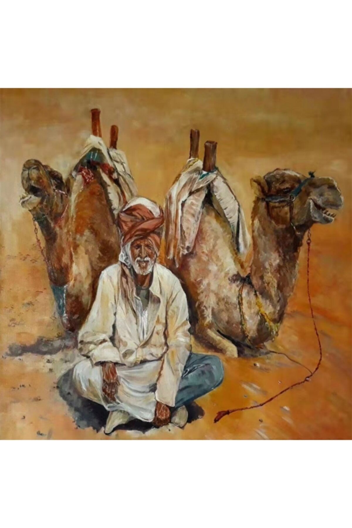 Fupe Shop Çöldeki Develer Sayılarla Boyama Seti Kasnaklı 60 X 75 Cm