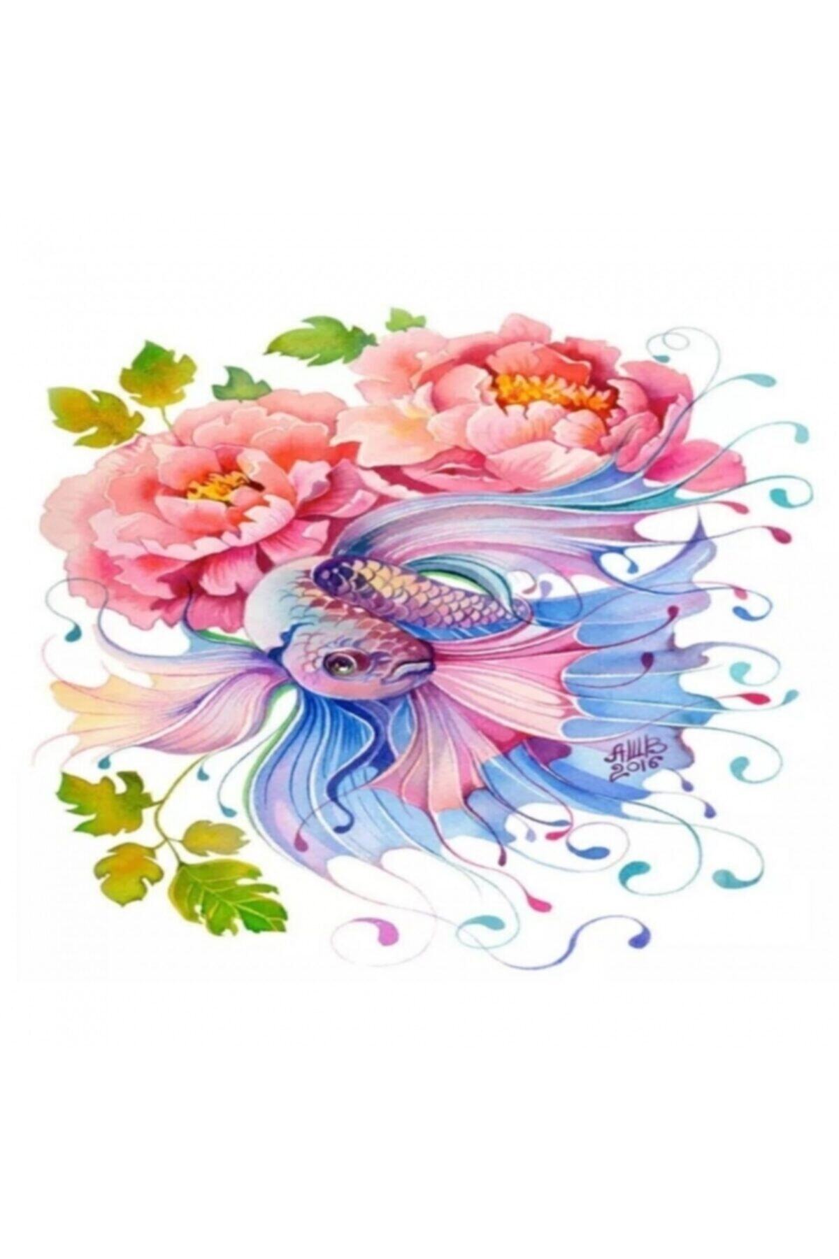 Fupe Shop Beta Balığı Ve Çocuklar Sayılarla Boyama Seti Kasnaklı 70 X 90 Cm