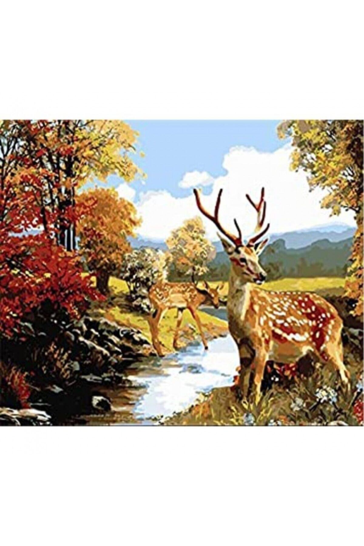 Fupe Shop Ceylanlar Sayılarla Boyama Seti Kasnaklı 90 X 110 Cm