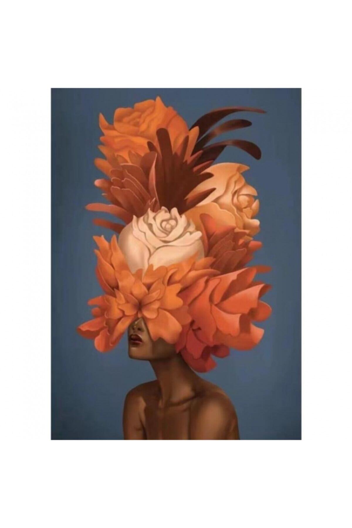 Fupe Shop Çiçek Kadın 22 Sayılarla Boyama Seti Kasnaklı 90 X 110 Cm