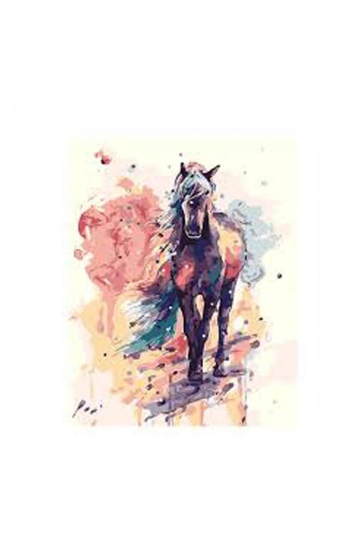 Fupe Shop Düşlerdeki At Sayılarla Boyama Seti Kasnaklı 60 X 75 Cm