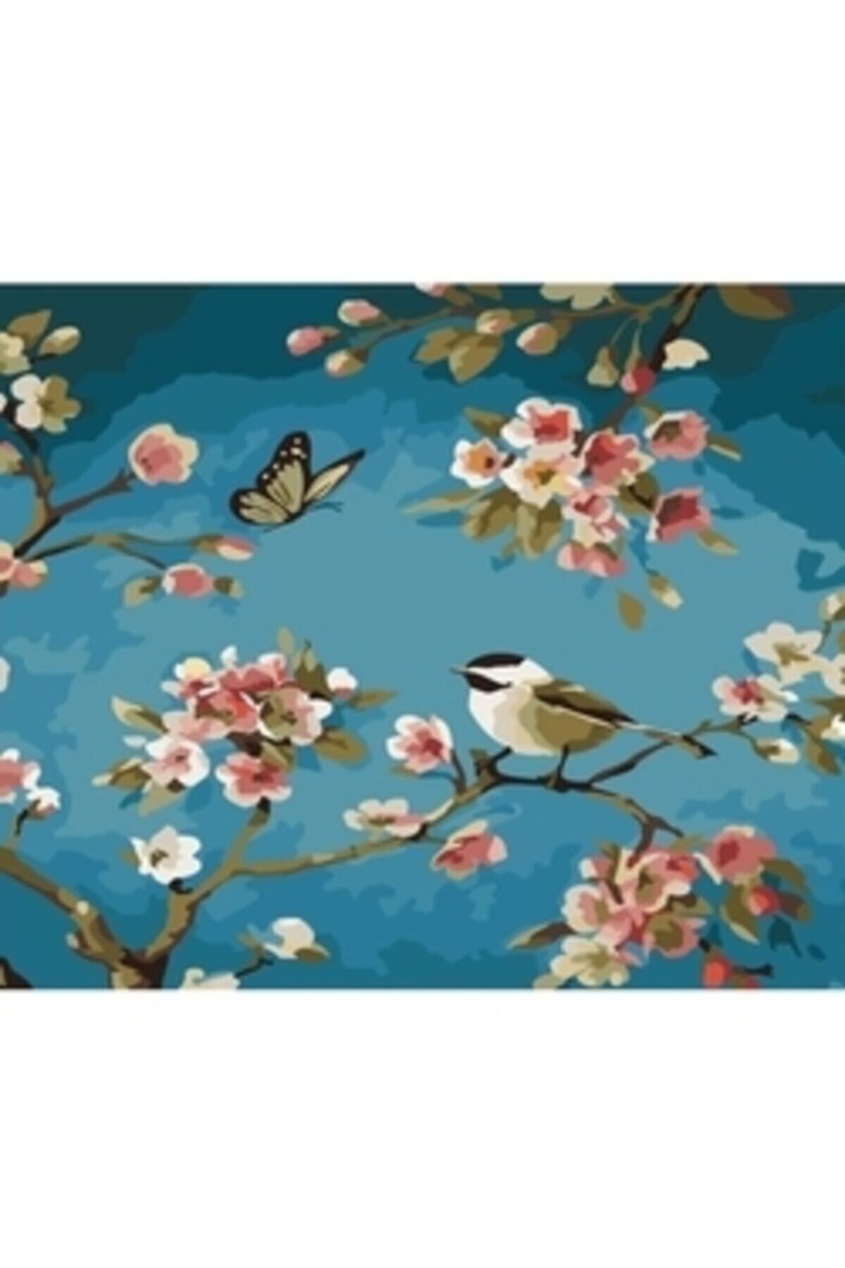Fupe Shop Daldaki Kuşlar 1 Sayılarla Boyama Seti Kasnaklı 90 X 110 Cm