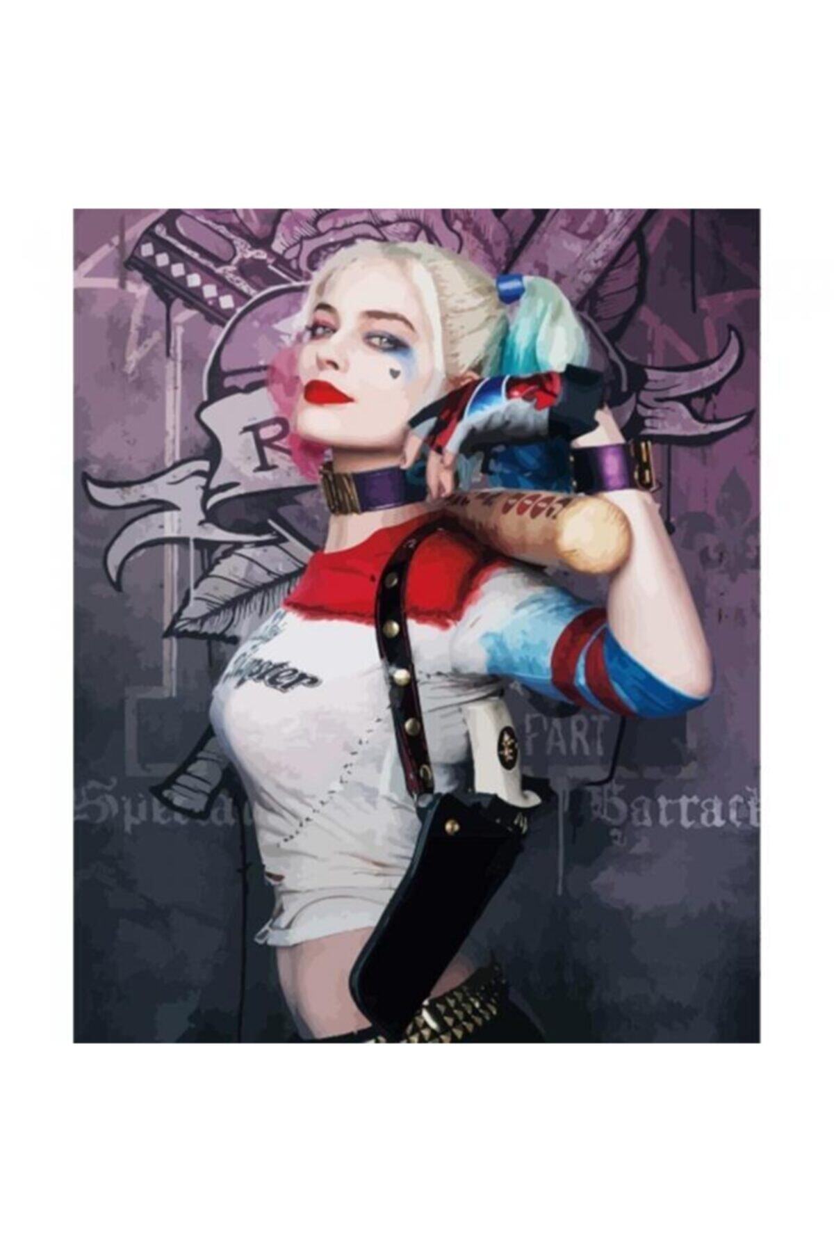 Fupe Shop Harley Quinn 2 Sayılarla Boyama Seti Kasnaklı 90 X 110 Cm