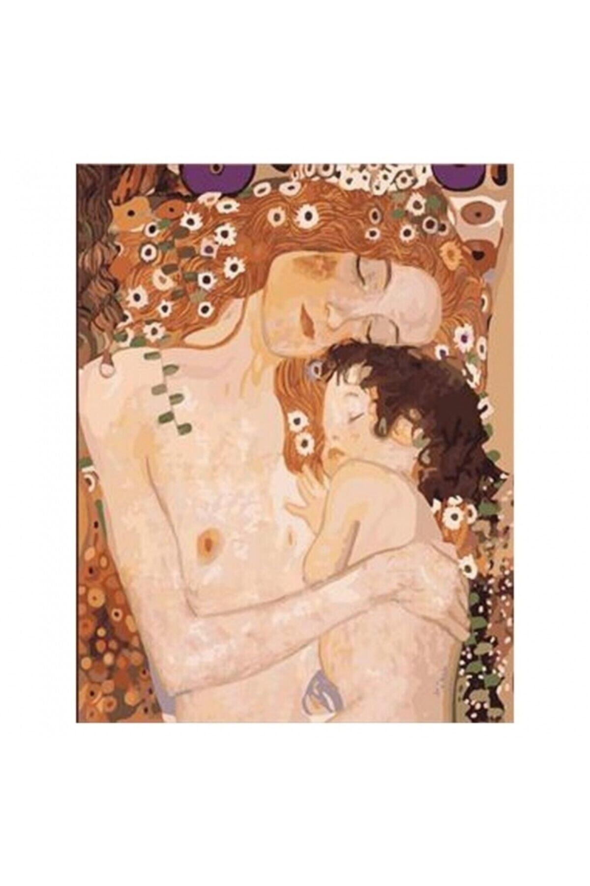 Fupe Shop Gustav Klimt Anne Ve Çocuk Sayılarla Boyama Seti Kasnaklı 90 X 110 Cm