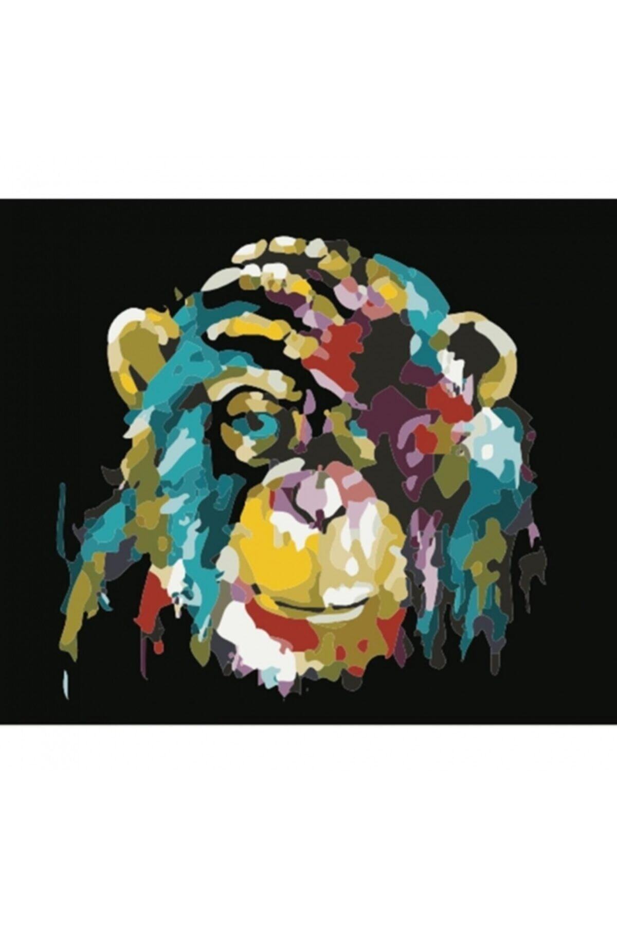 Fupe Shop Maymun Renkli Sayılarla Boyama Seti Kasnaklı 90 X 110 Cm